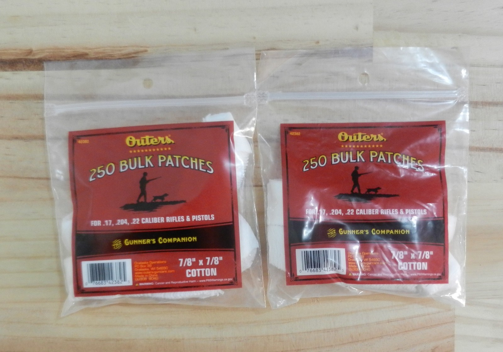 Outers Bulk Cotton Patches; 2pk; 500 Patches;  7/8" x 7/8";  17, 204, 22;  42382
