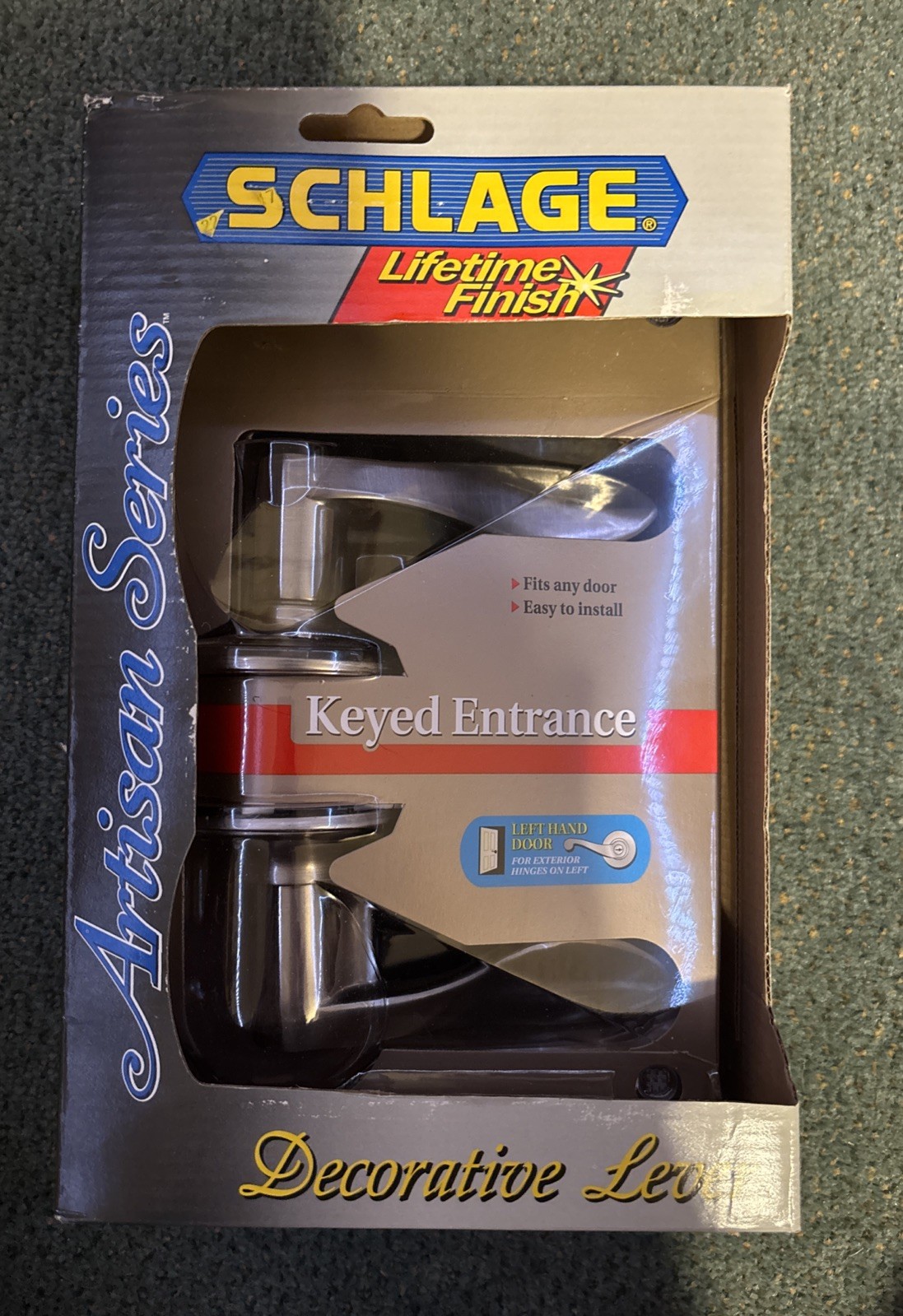 Schlage F51 V 4 ACC 619 Keyed Entrance Door Lever Satin Nickel NEW