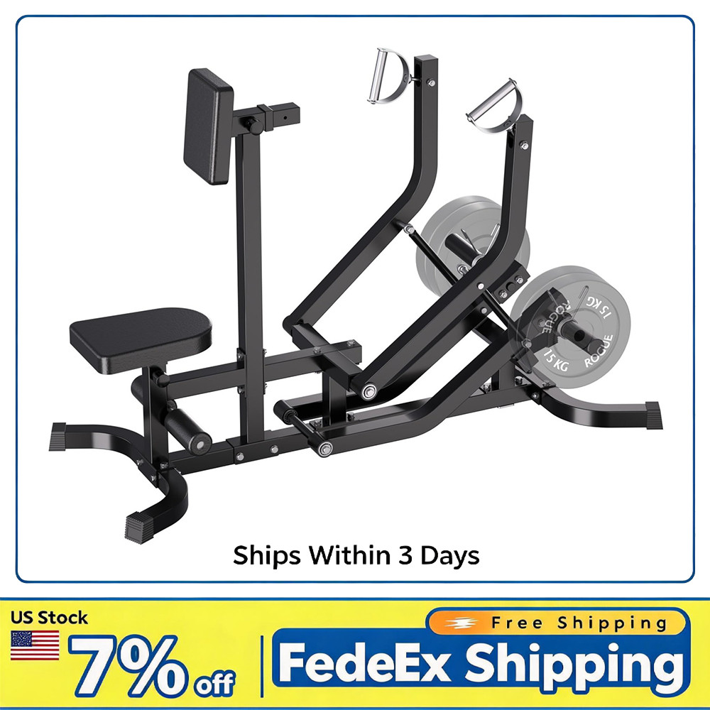 Seated Row Machine Plate Loaded 400LB Independent Arms Home Gym Back Exercise