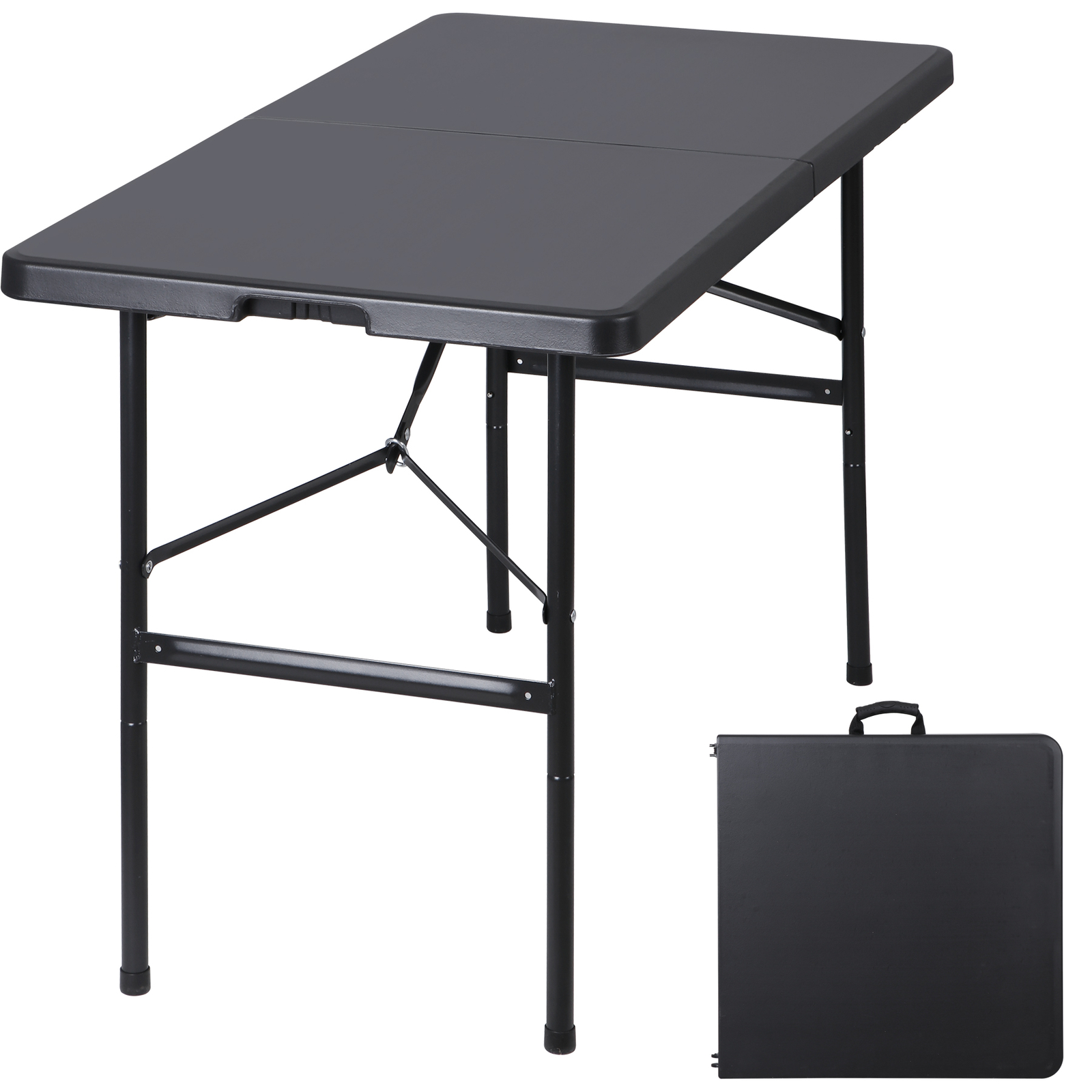 4 FT Folding Table Plastic Portable Tables for Dining Parties Card Wedding BBQ
