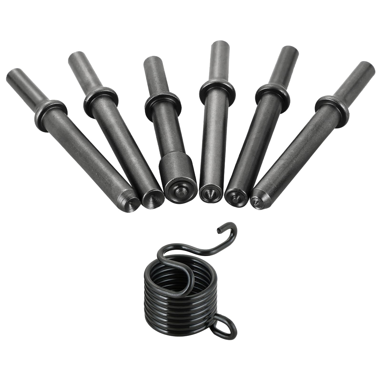 Air Rivet Hammer Tools Kit, 7 Pcs Great Heavy Duty Smoothing Pneumatic Black