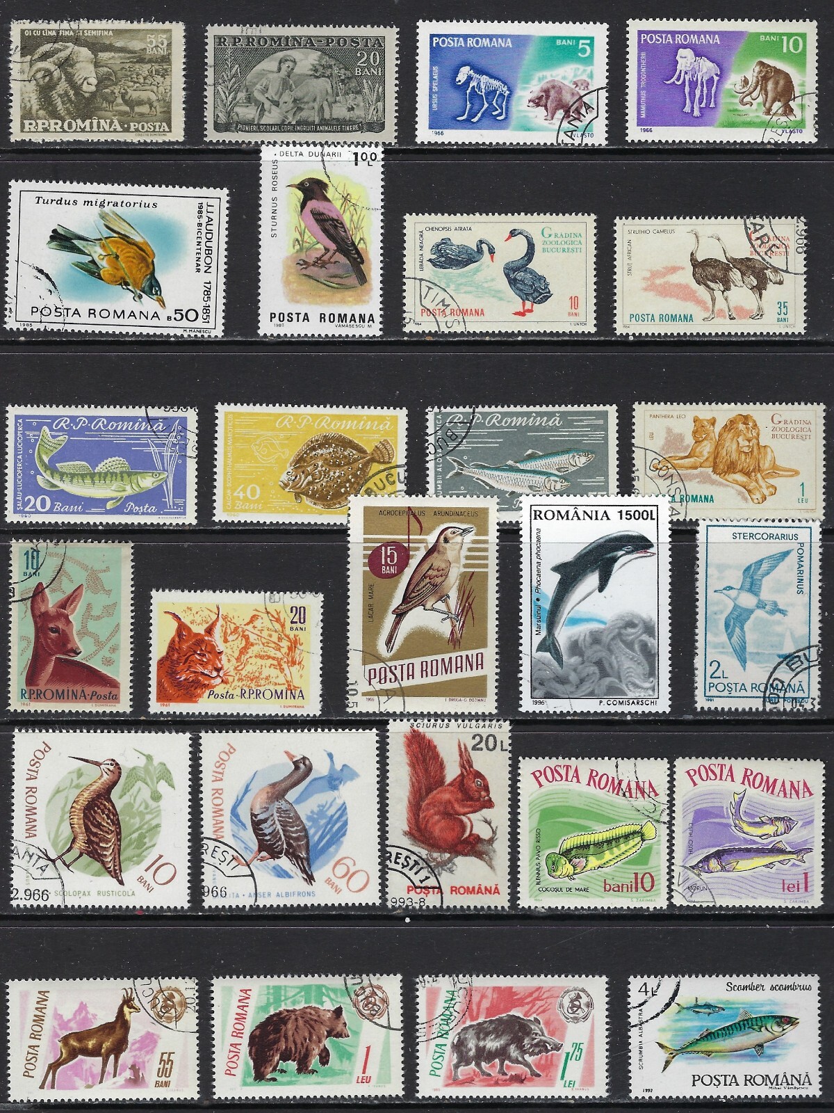 Romania-  Birds, Fish & Animals on Stamps........A-615