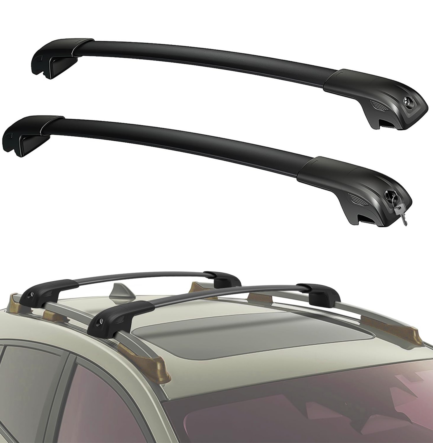 300lbs Roof Rack Cross Bars Fit for Volkswagen VW Tiguan 2018-2026 & Taos 202...