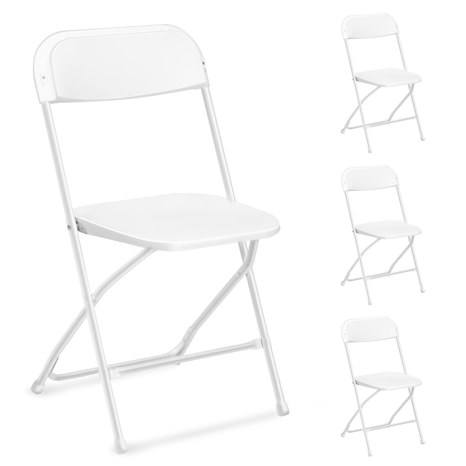 Set of 4 Folding Event Chairs Plastic Outdoor Chair for Weddings Parties Banquet
