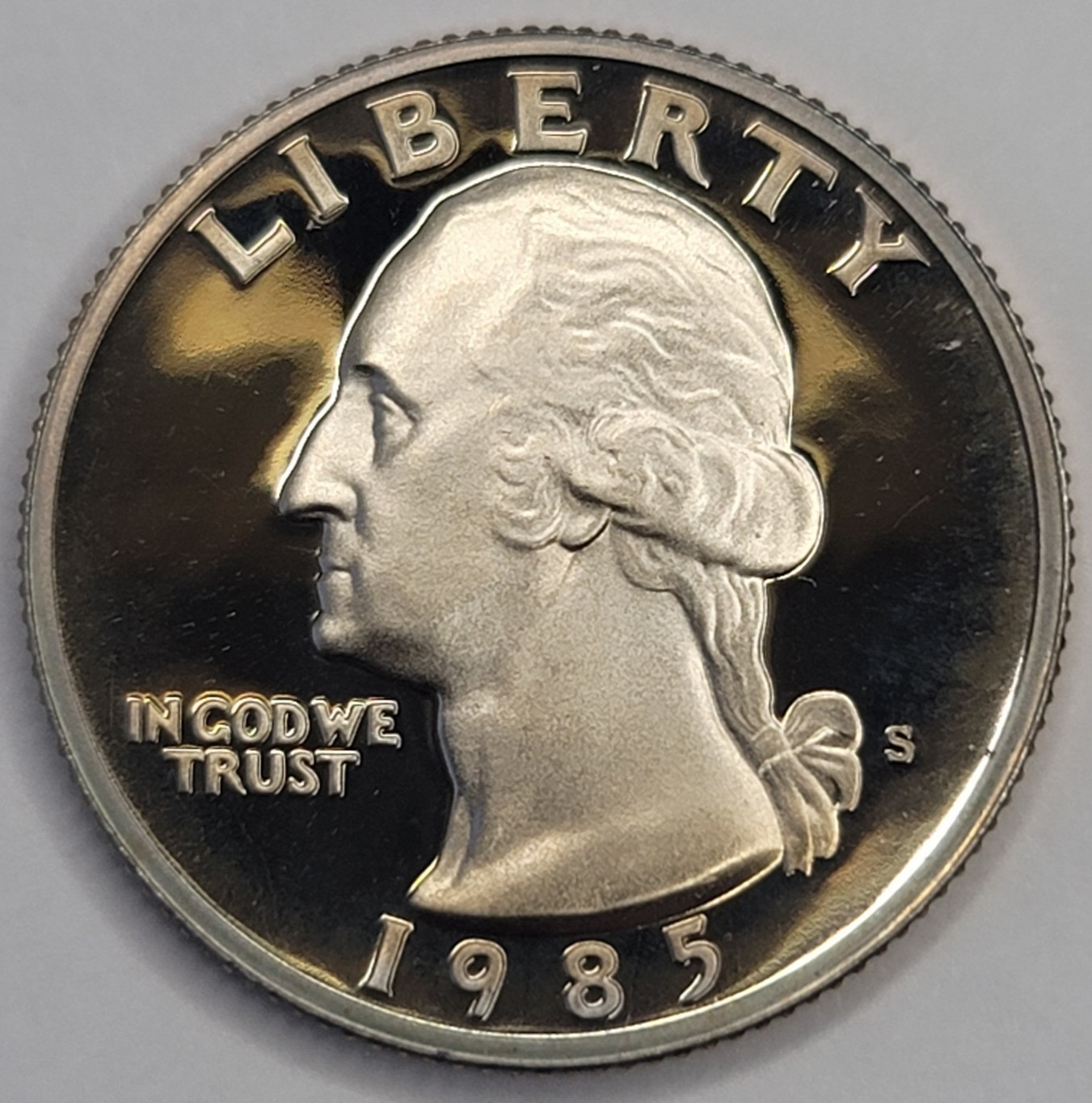 1985 S Gem Proof DCAM Washington Quarter - CN-Clad