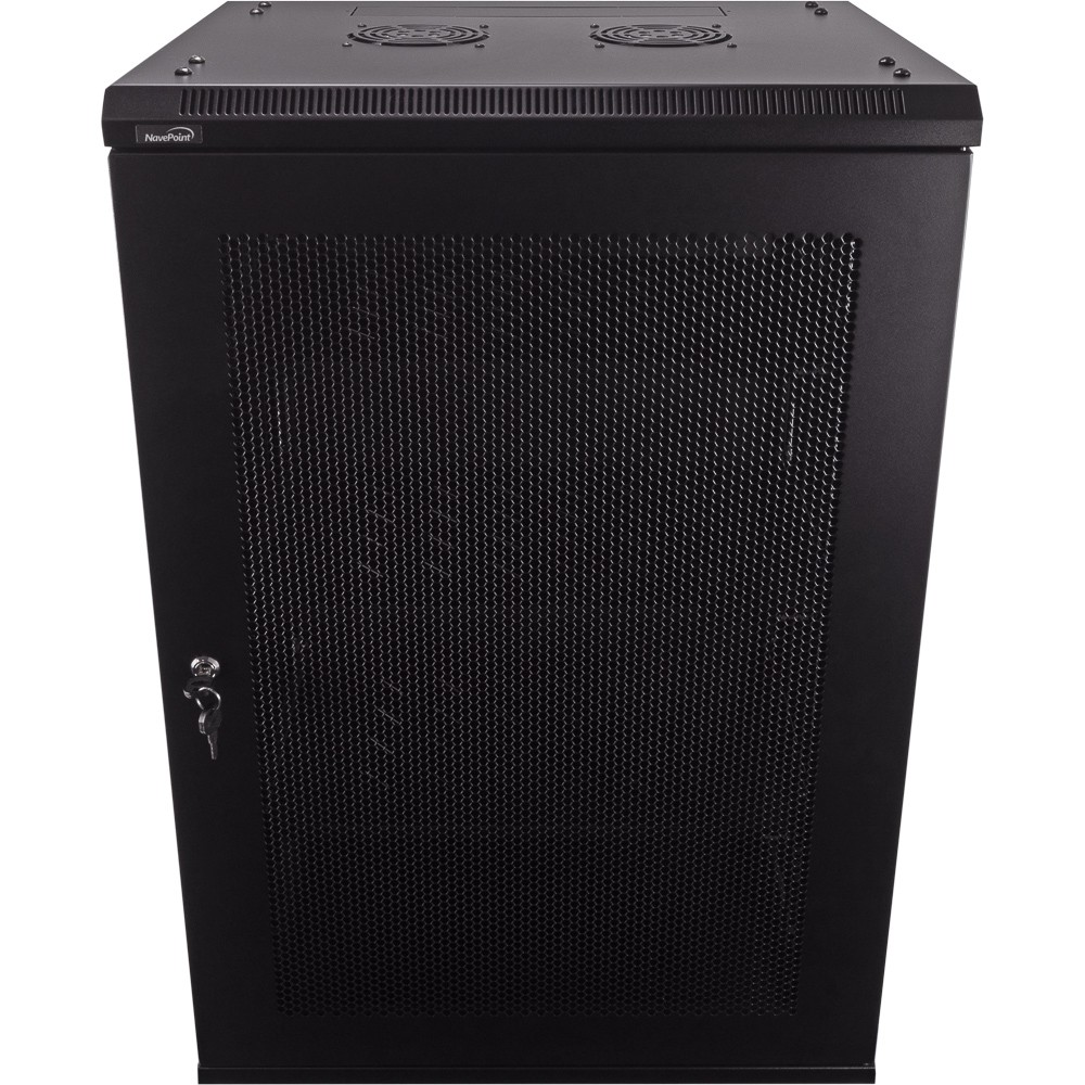 18U IT Wall Mount Network Server Data Cabinet Rack Perforated Door w/shelves