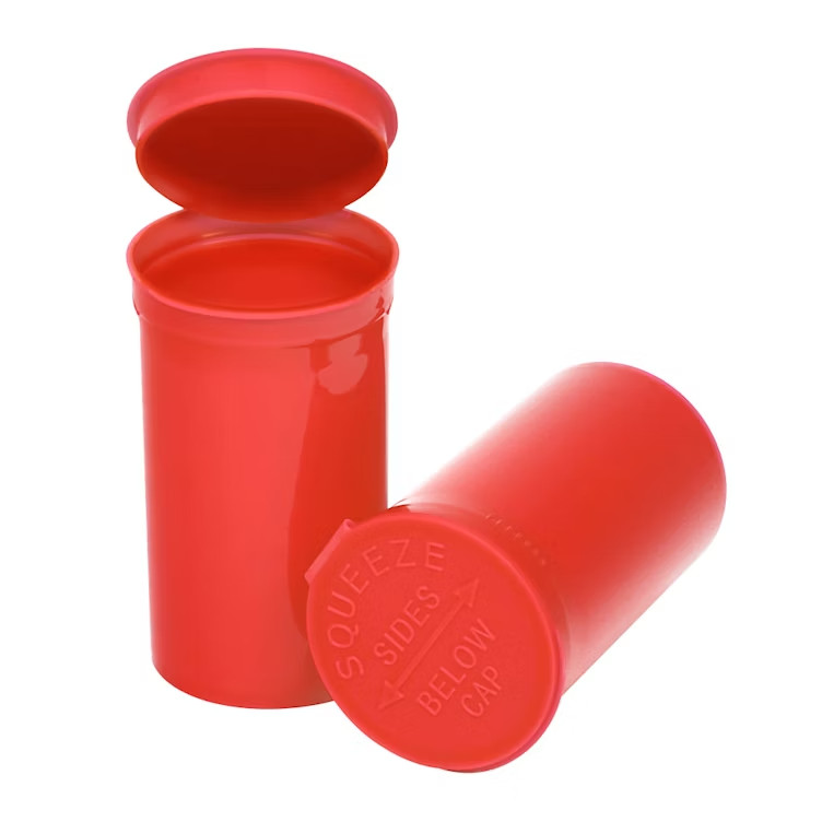 225PC 13 Dram Child Resistant Pop Top Container - (Red, Opaque)