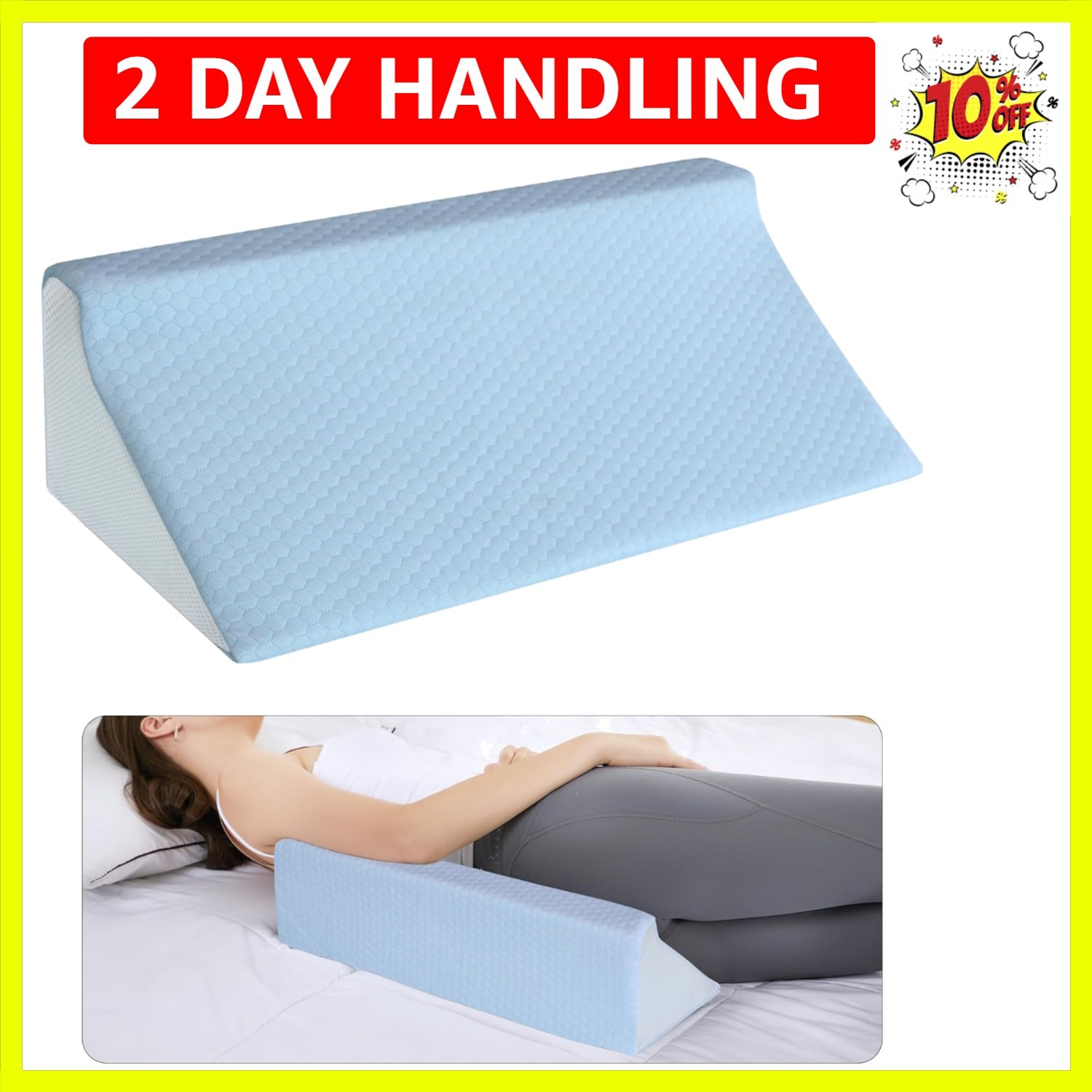 Wedge Pillow for Side Sleeping, Memory Foam Back Pillow Positioners for Side ...