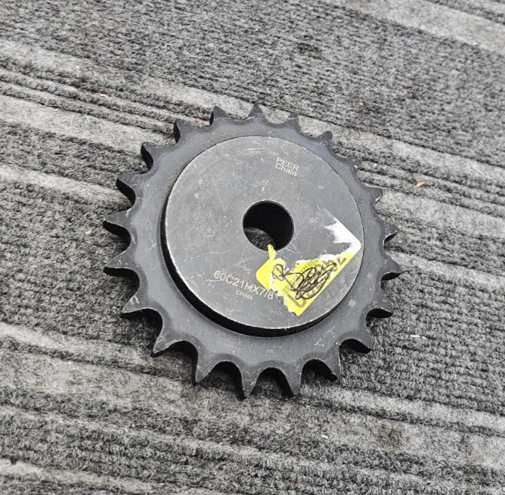 (QTY 2) PEER Chain 60C21HX7/8": Chain Sprocket 7/8" Bore 21 Teeth, Black Steel