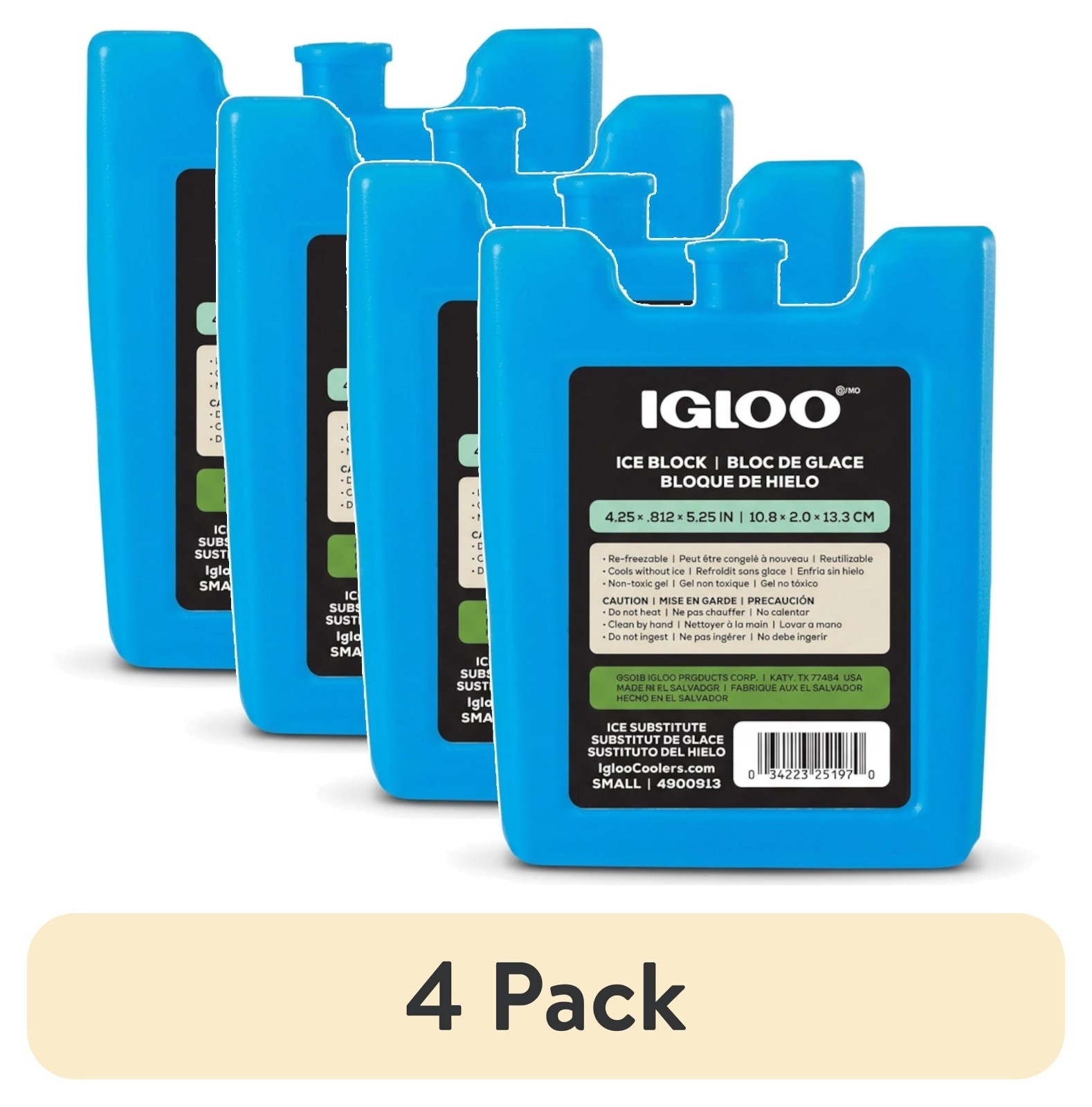 4 pack Small Igloo Reusable Ice Pack for Lunch Boxes & Coolers ( FREE SHIPPING )