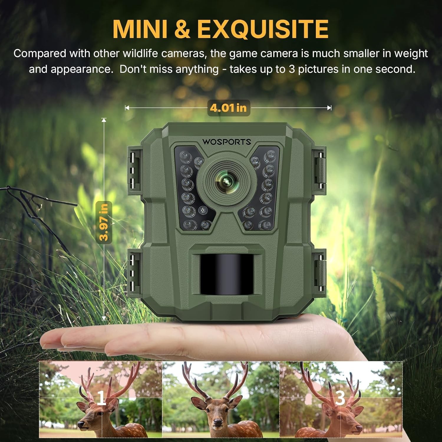 Mini Trail Camera 24MP 1080P HD Game Camera with Night Vision Motion Activate...