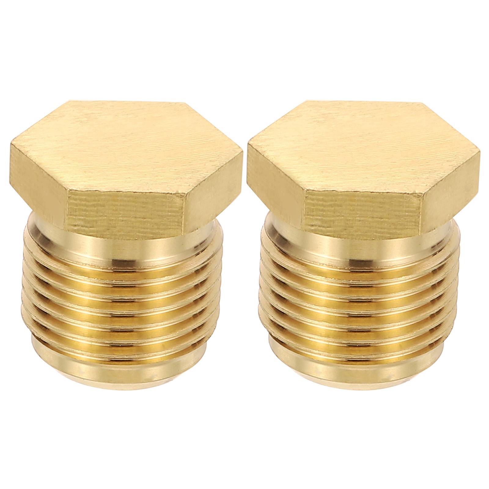 5/8" Brass Flared Plug, 2 Pack 45 Degree SAE Seal Tube Fitting, Brass Tone