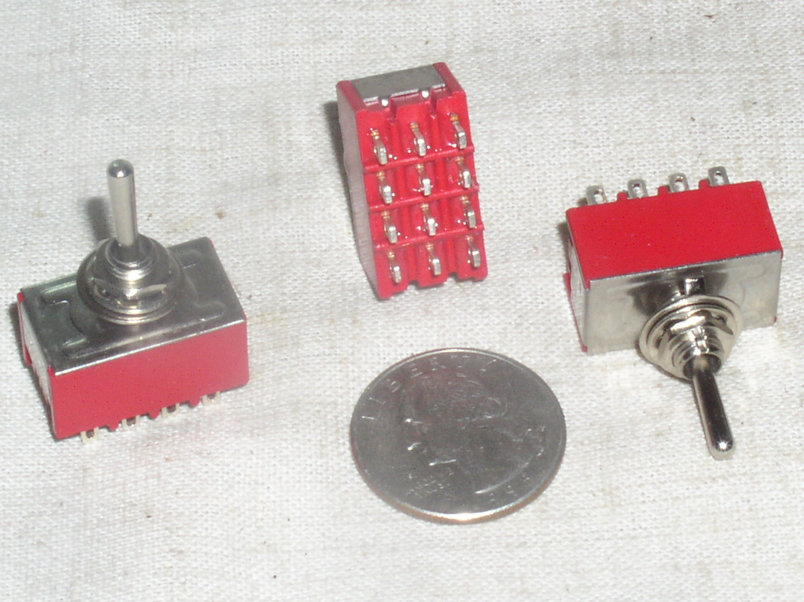 3 NEW MINI TOGGLE 4PDT 4P2T 4 POLE ON-ON HOBBY TRAIN SWITCH 125 VAC 6A 6 AMP USA
