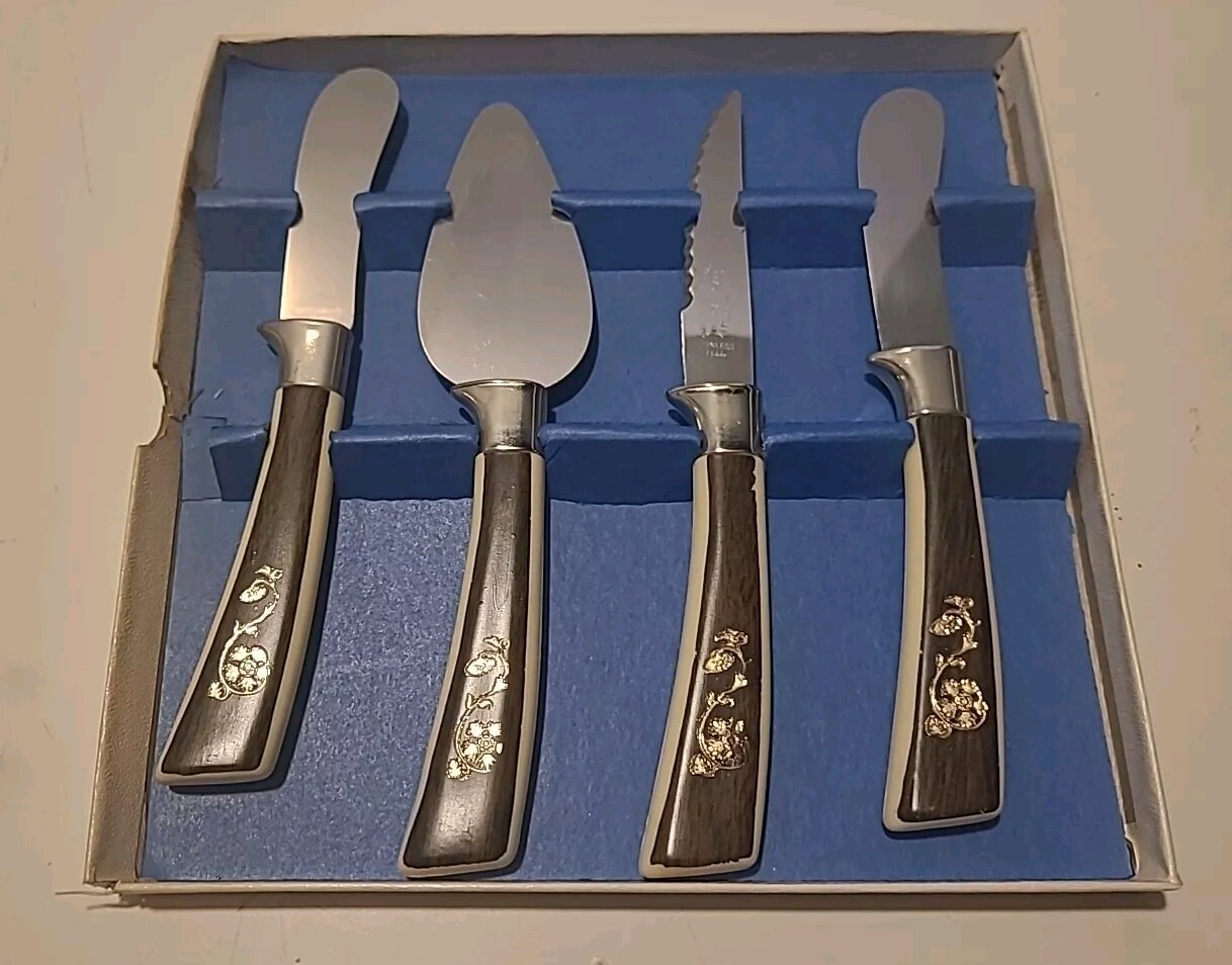 Vintage 19pc Golden Prestige Cutlery Set Sheffield Solid Stainless Treasure Ches