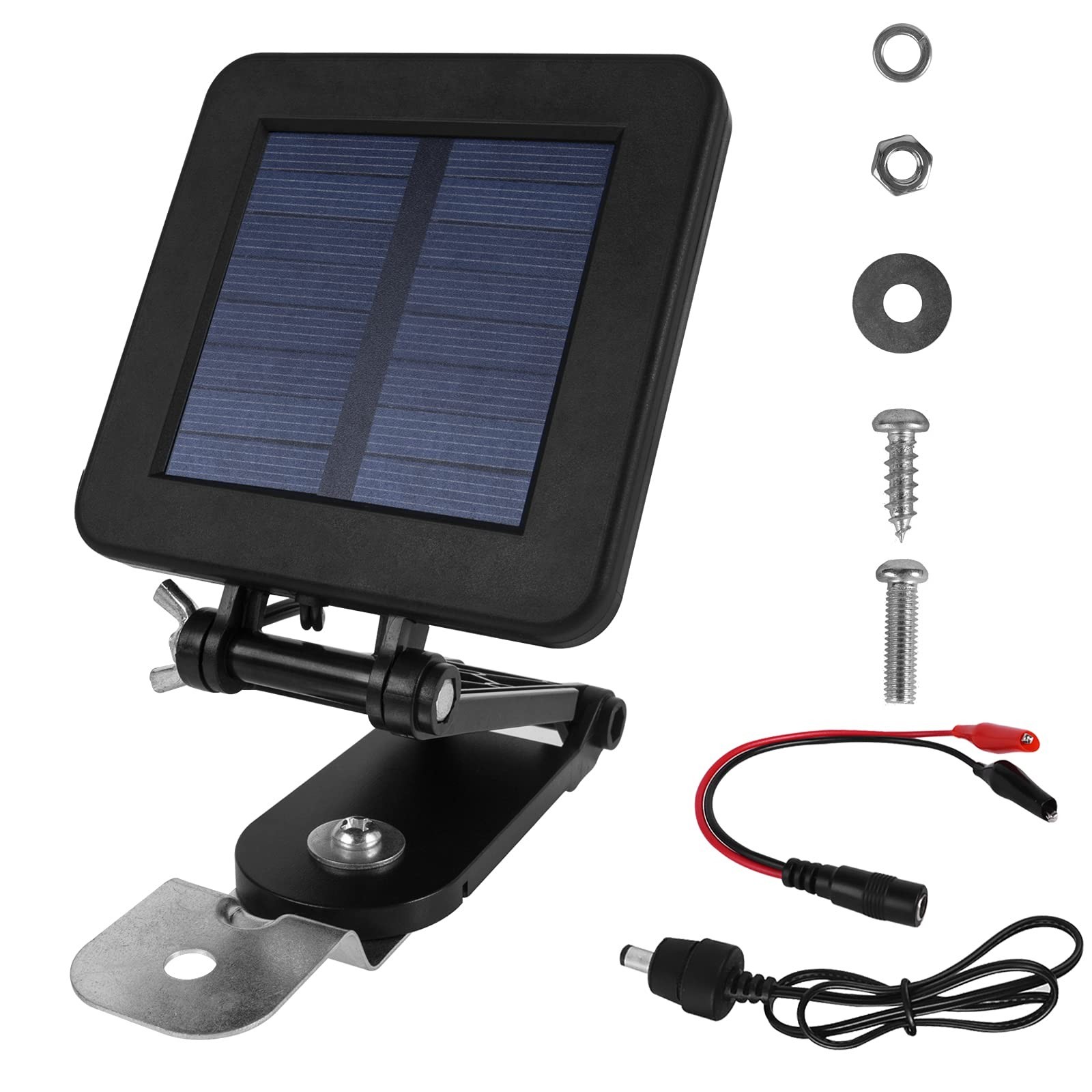 6V Waterproof Solar Panel Charger for Deer Feeder - Adjustable Bracket & Clips