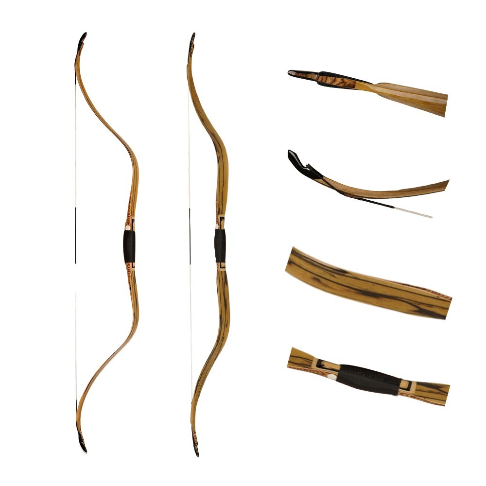 60'' AF Archery Chinese Ming Bow SiCai Take-Down Black & White sandalwood 38lbs