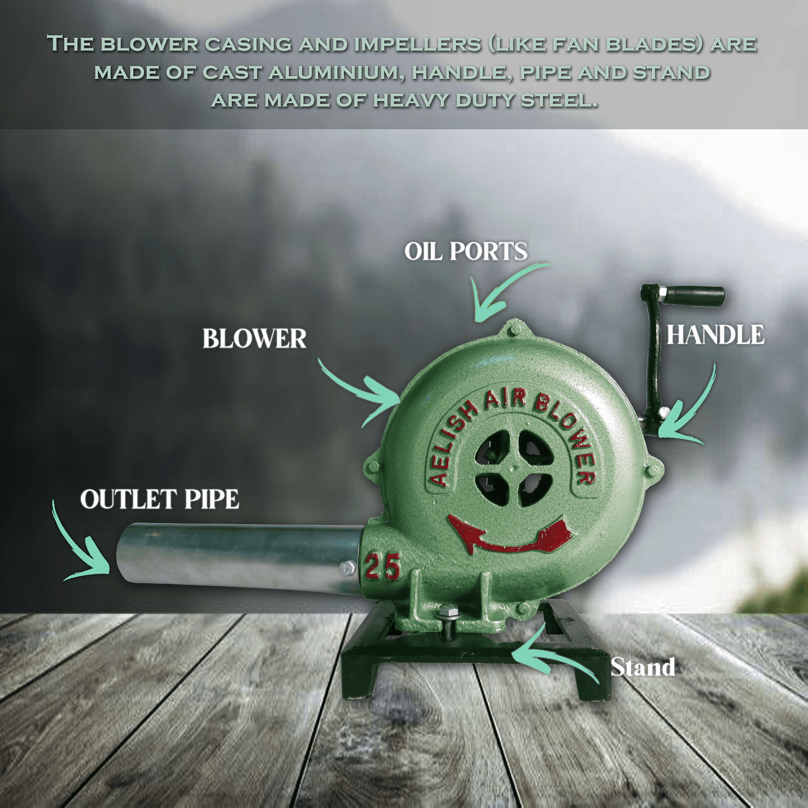 Hand Crank Blacksmith Forge Blower Manual Fan