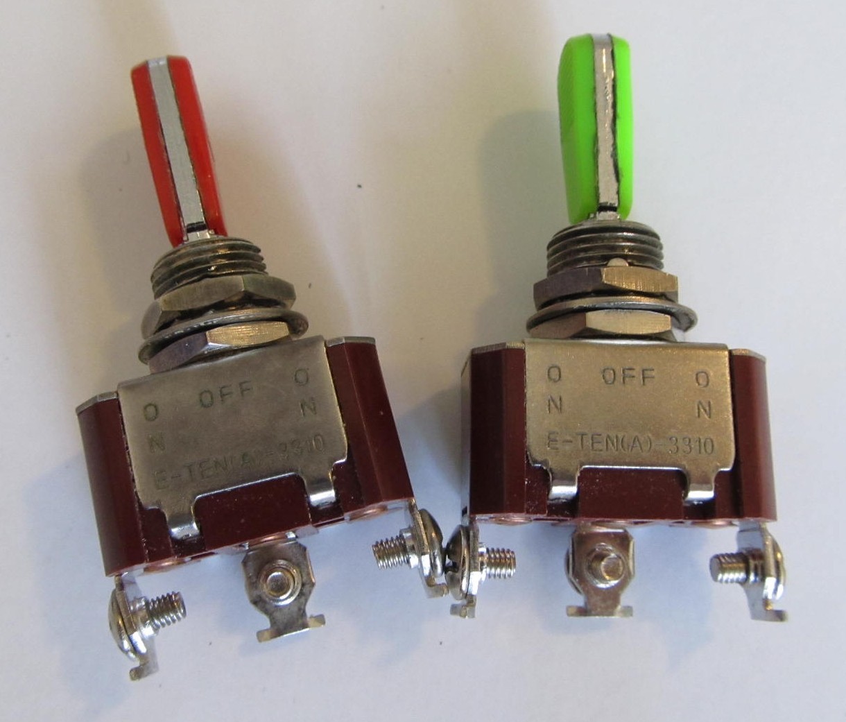 (2) Heavy Duty Toggle Switches - 16A / 250V - SPDT 3 Position 3 Pin- On/Off/On