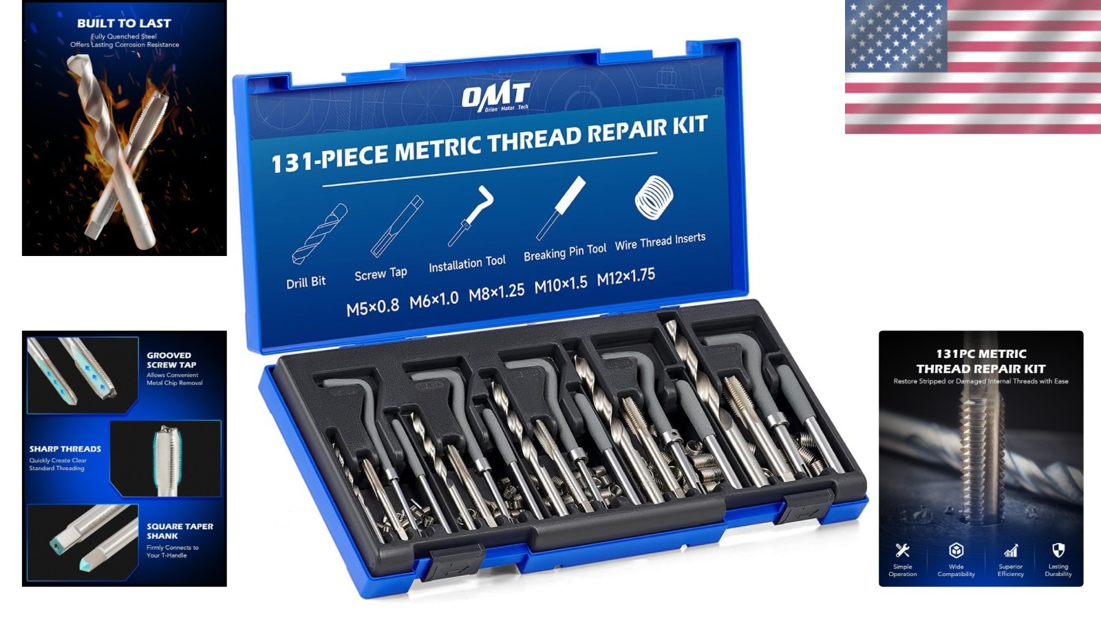 Complete Metric Helicoil Thread Repair Kit: Durable Inserts & Tools Included