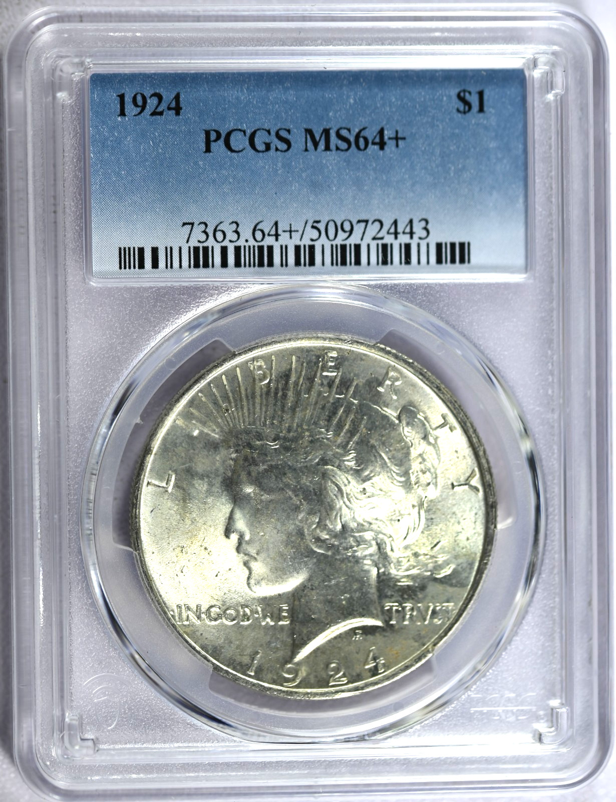 1924 PCGS MS64+ Peace Silver Dollar