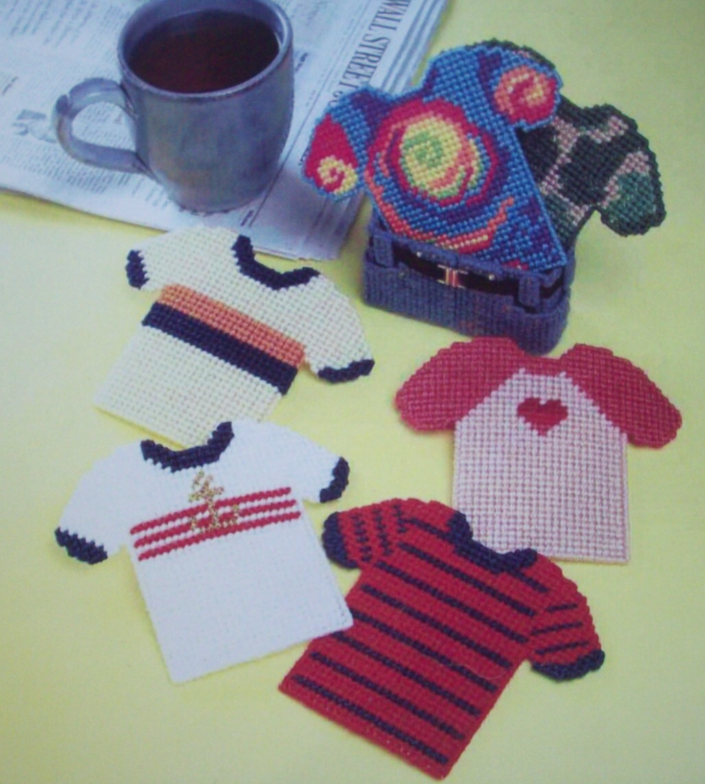 Crazy tees shirt T-Shirts coaster plastic canvas Annie's  pattern