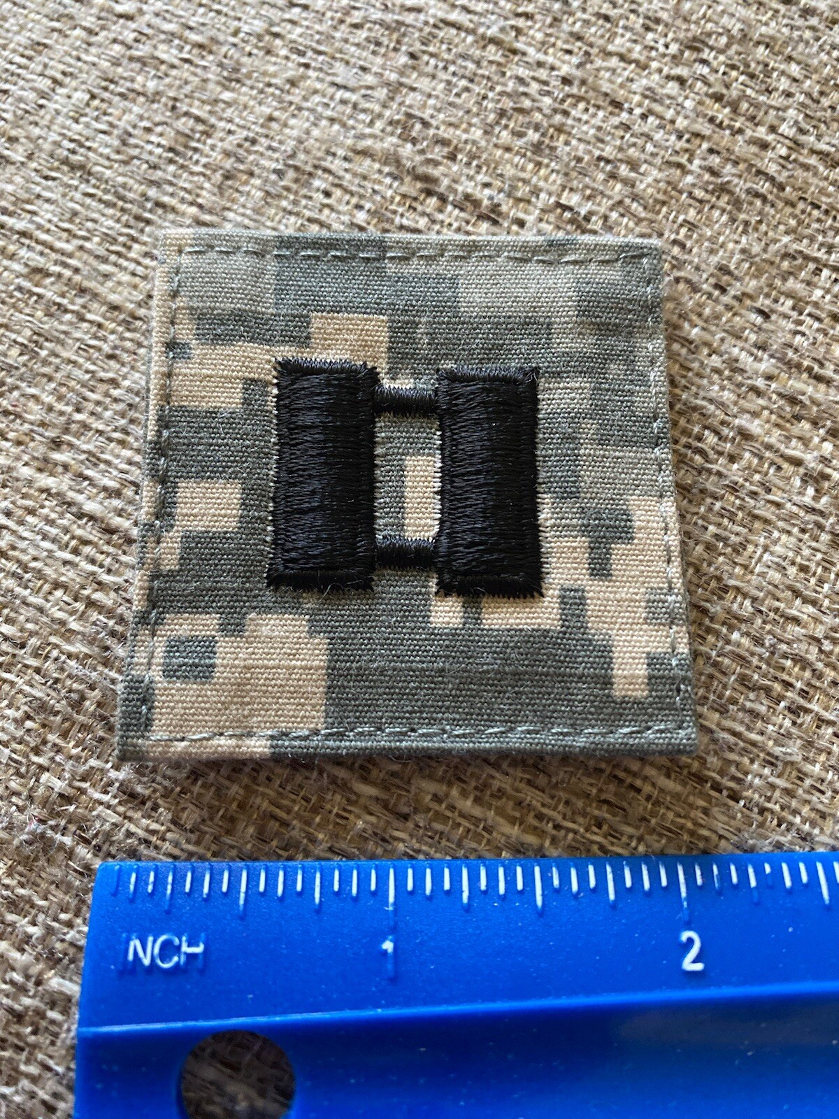 US Army Captain CPT O-3 Rank ACU Hook / Loop Pattern Military Patch INV6285