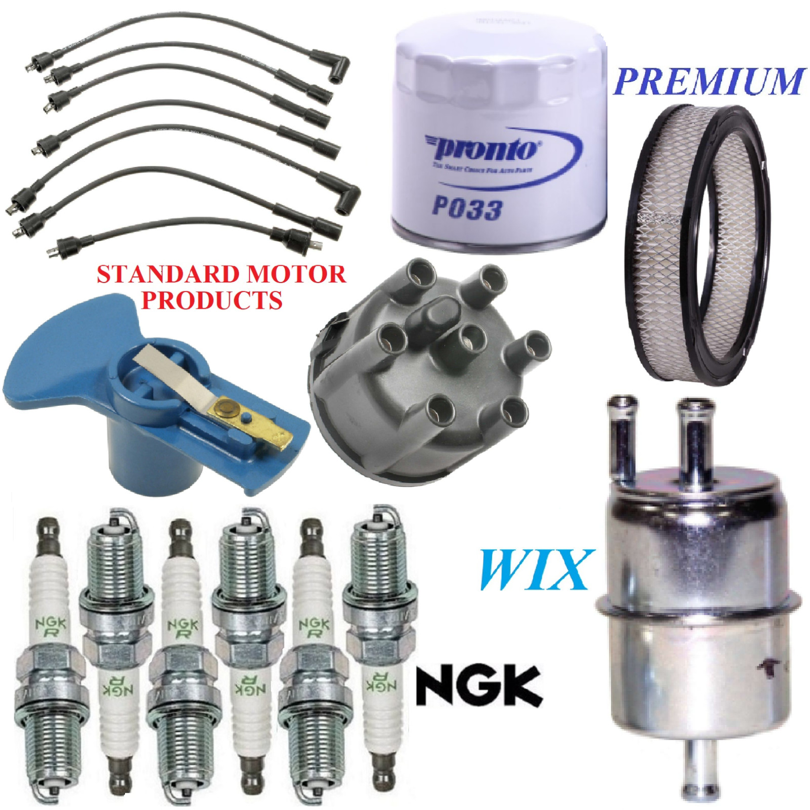 Tune Up Kit Filters Cap Rotor Wire Plugs For JEEP CHEROKEE L6 4.2L 1976-1977