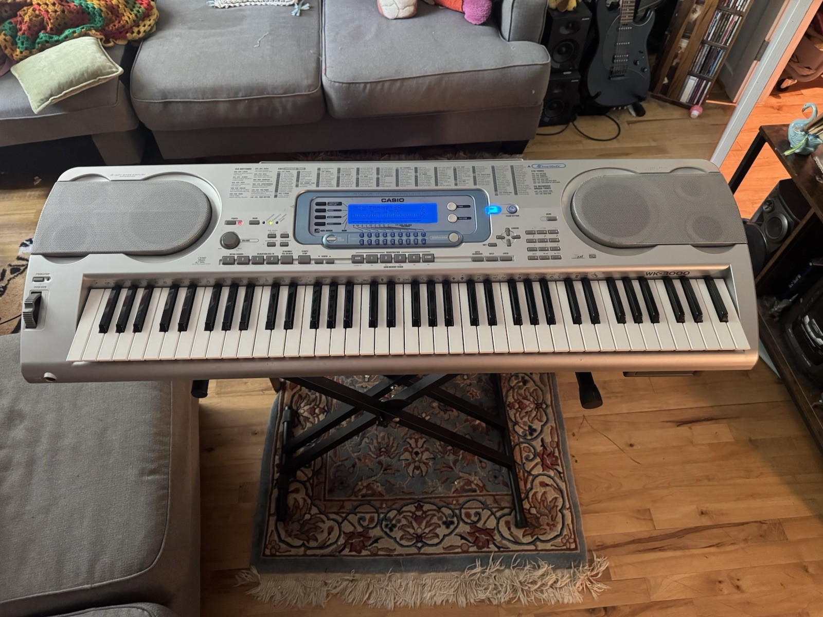 CASIO WK-3000 - Keyboard - Tested & Working W/Power Adapter & Adjustable Stand
