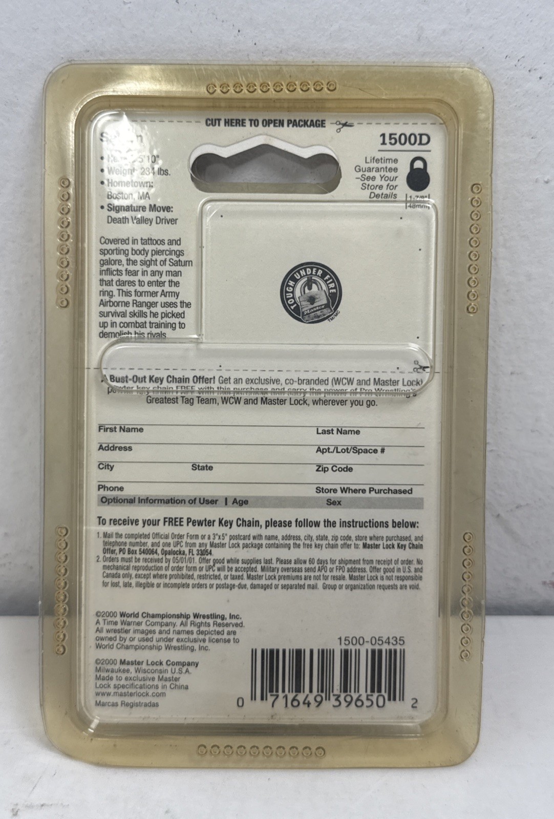 Master Lock Combination Padlock 2000 Vintage NOS 1500D