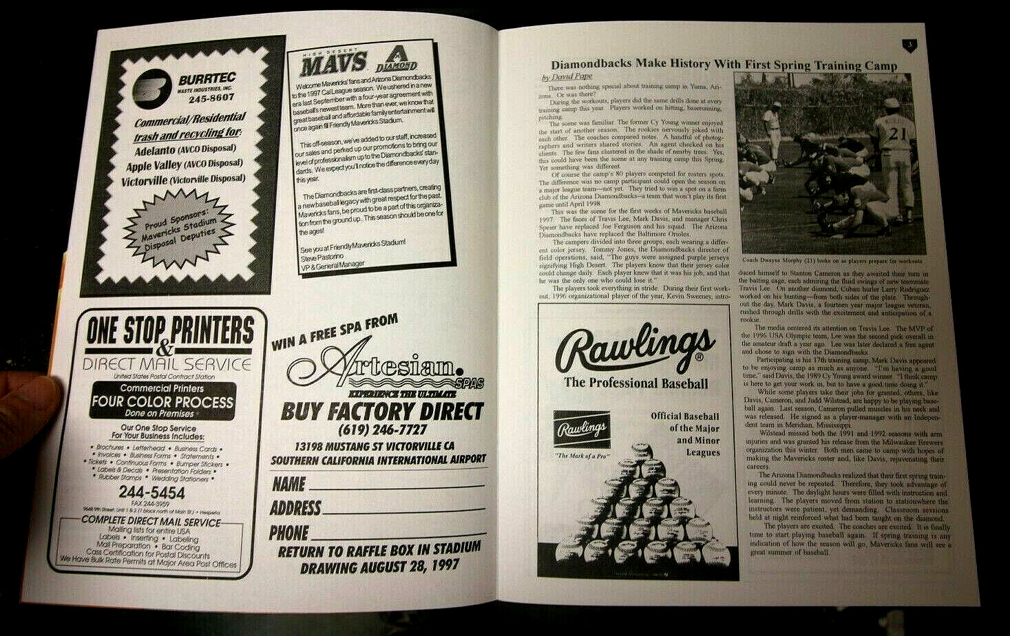 TRAVIS LEE SIGNED HD MAVERICKS PROGRAM MINOR LEAGUE BASEBALL AZ DIAMONDBACKS RAR
