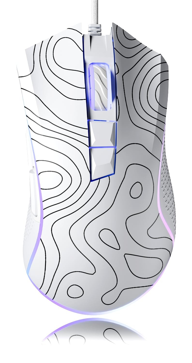 XVX G705 Wired Gaming Mouse, 12000 DPI RGB Gaming Mouse with 12 Backlit Modes...