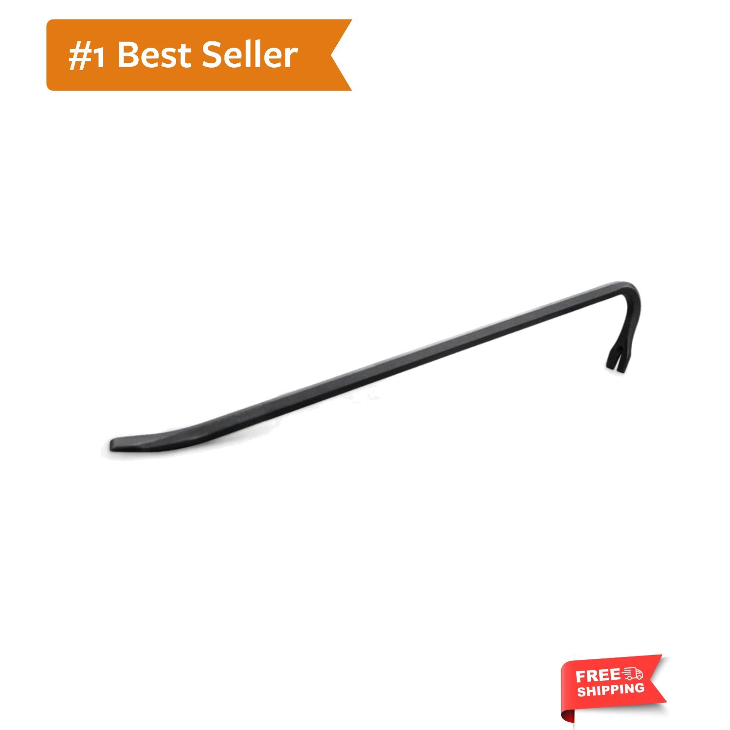 18" Wrecking Bar - Heavy Duty Carbon Steel Pry Tool for Effortless Nail Removal