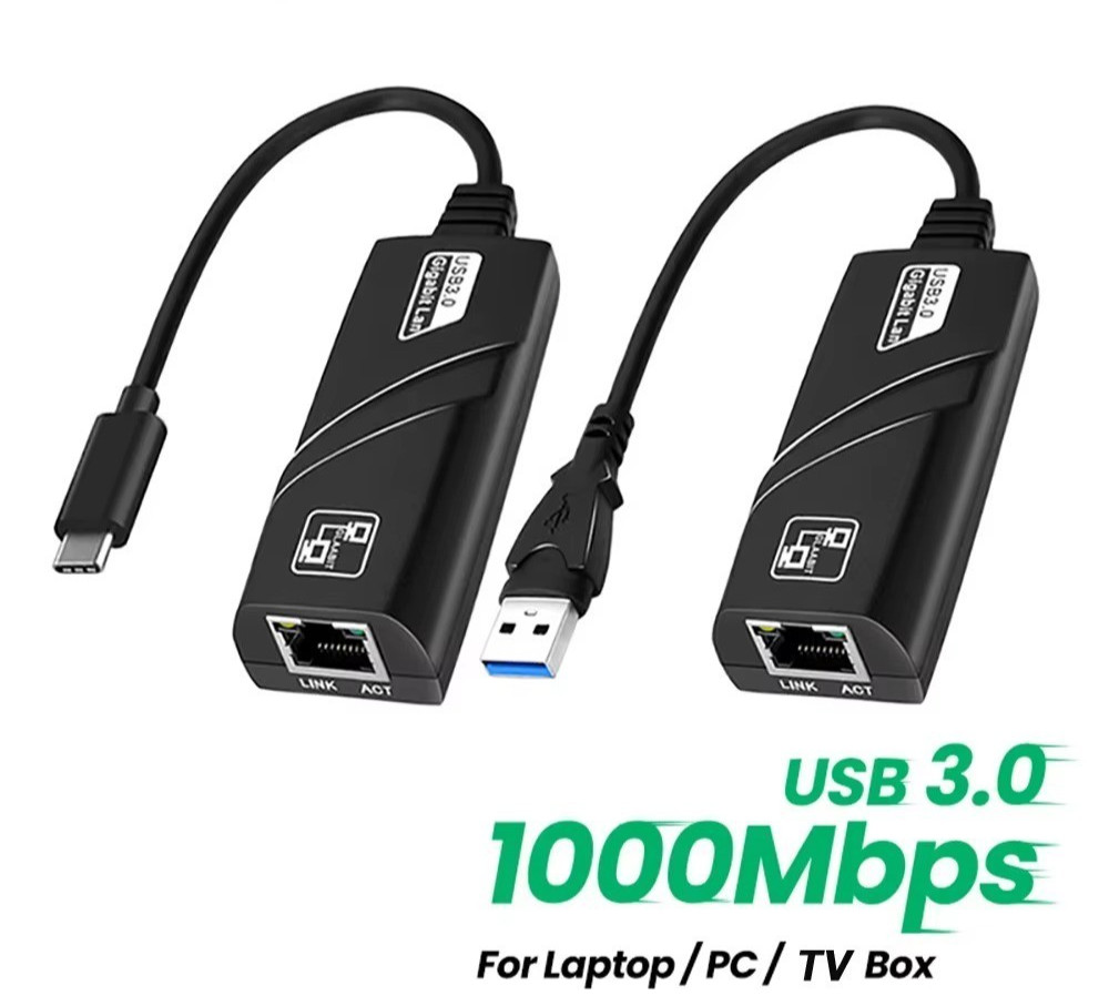 USB 3.0 to RJ45 Gigabit Ethernet Adapter 10/100/1000Mbps Type-C LAN Card PC Macb