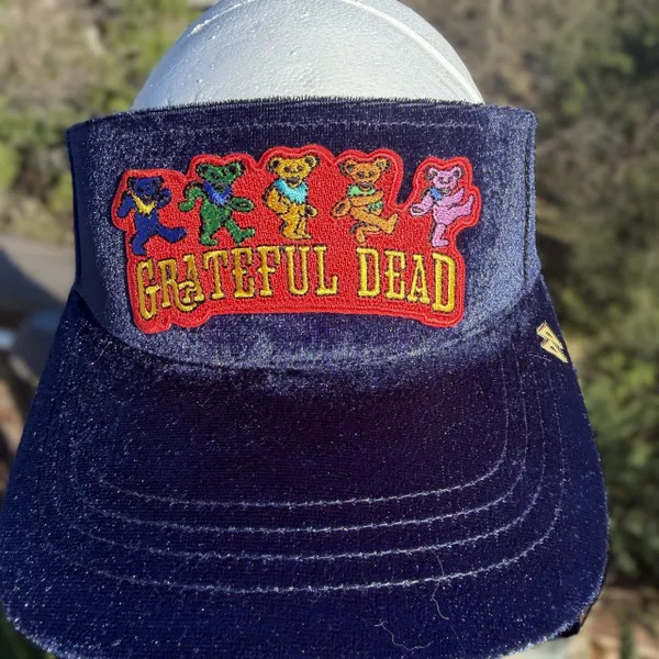 Grateful Dead "Bear Crawl" Velour Visor - Navy