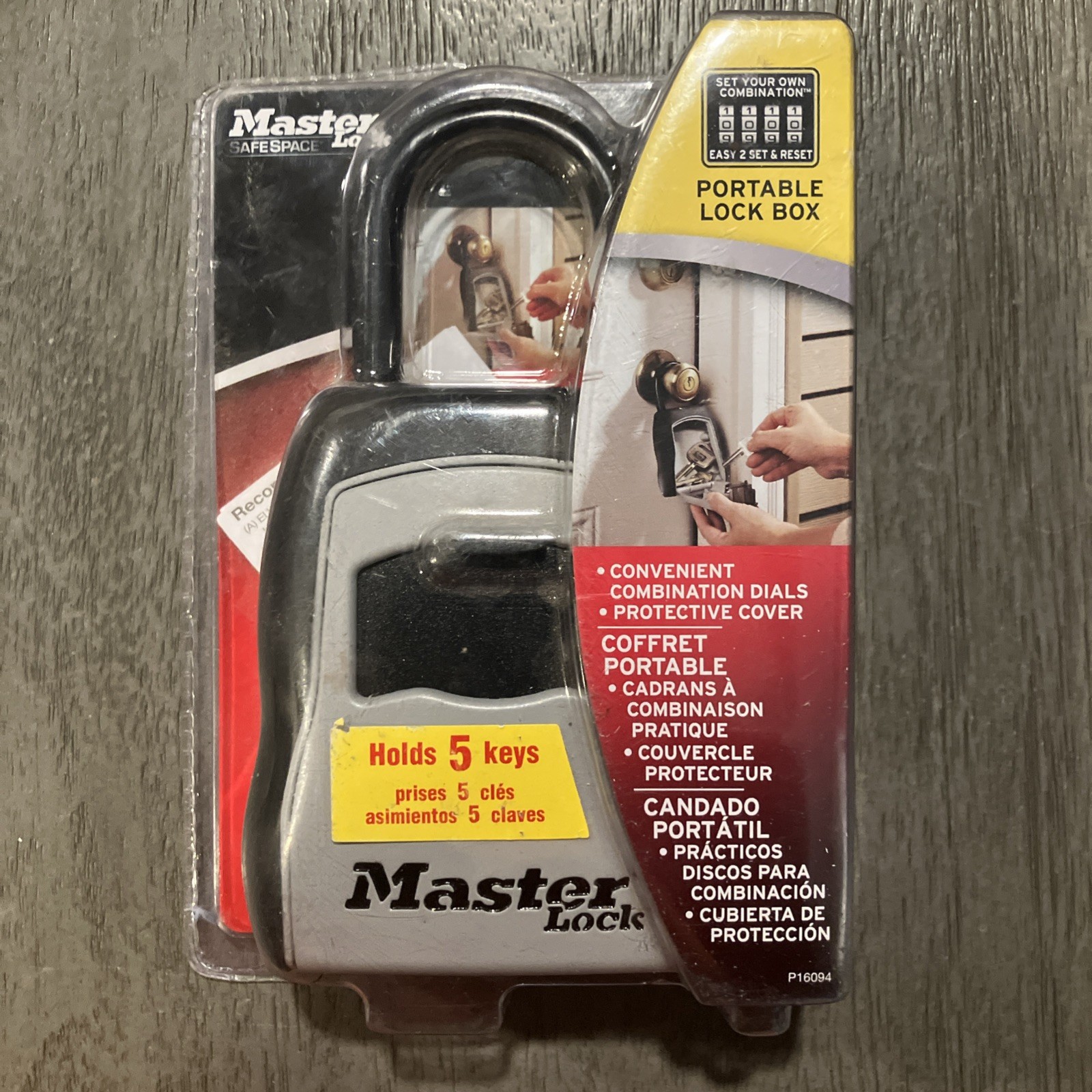MasterLock 5400D Set Your Own Combination Portable Lock Box 5 Key Capacity Black