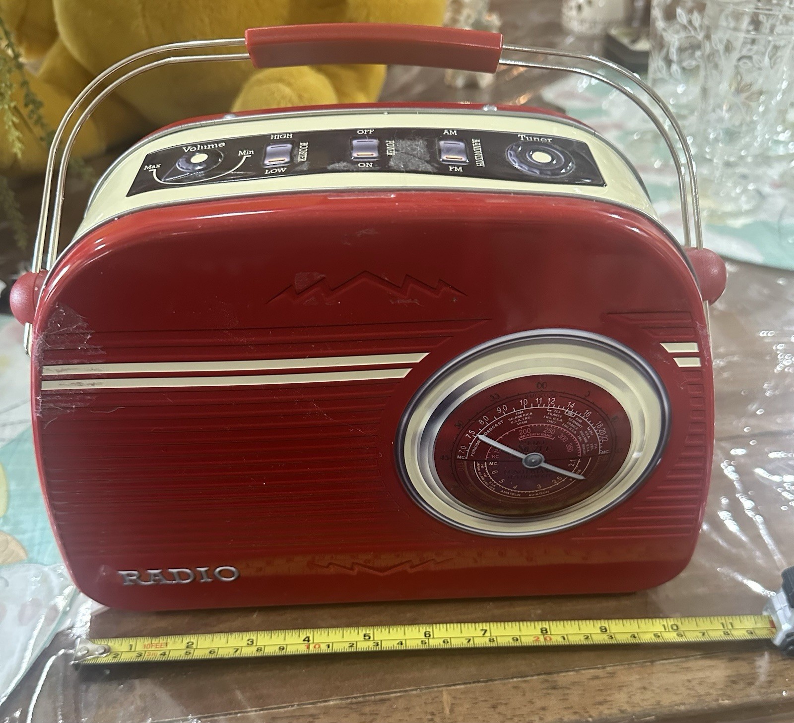 Cuppa Classics Red Metal Lunchbox Collectible Vintage Radio Design Retro Style