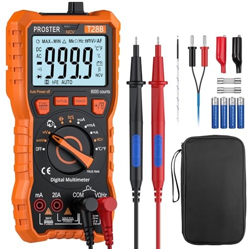 Digital Multimeter - TRMS Voltmeter Multimetro Auto 6000Counts-Pro Orange