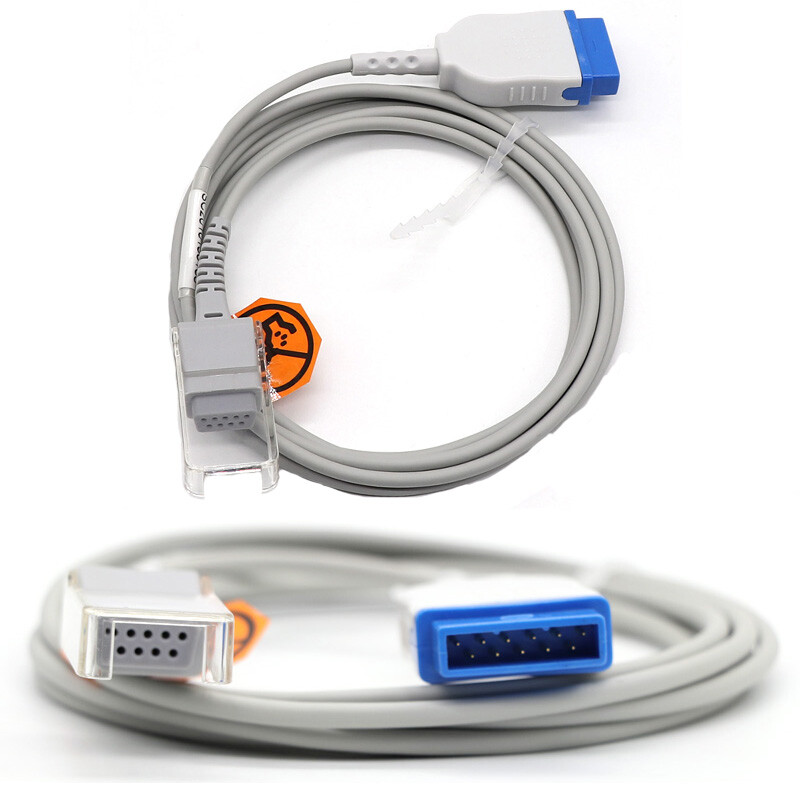 2Pcs 11pin Female SpO2 Sensor Extension Adapter Cable Fit For Nellcor Module/GE