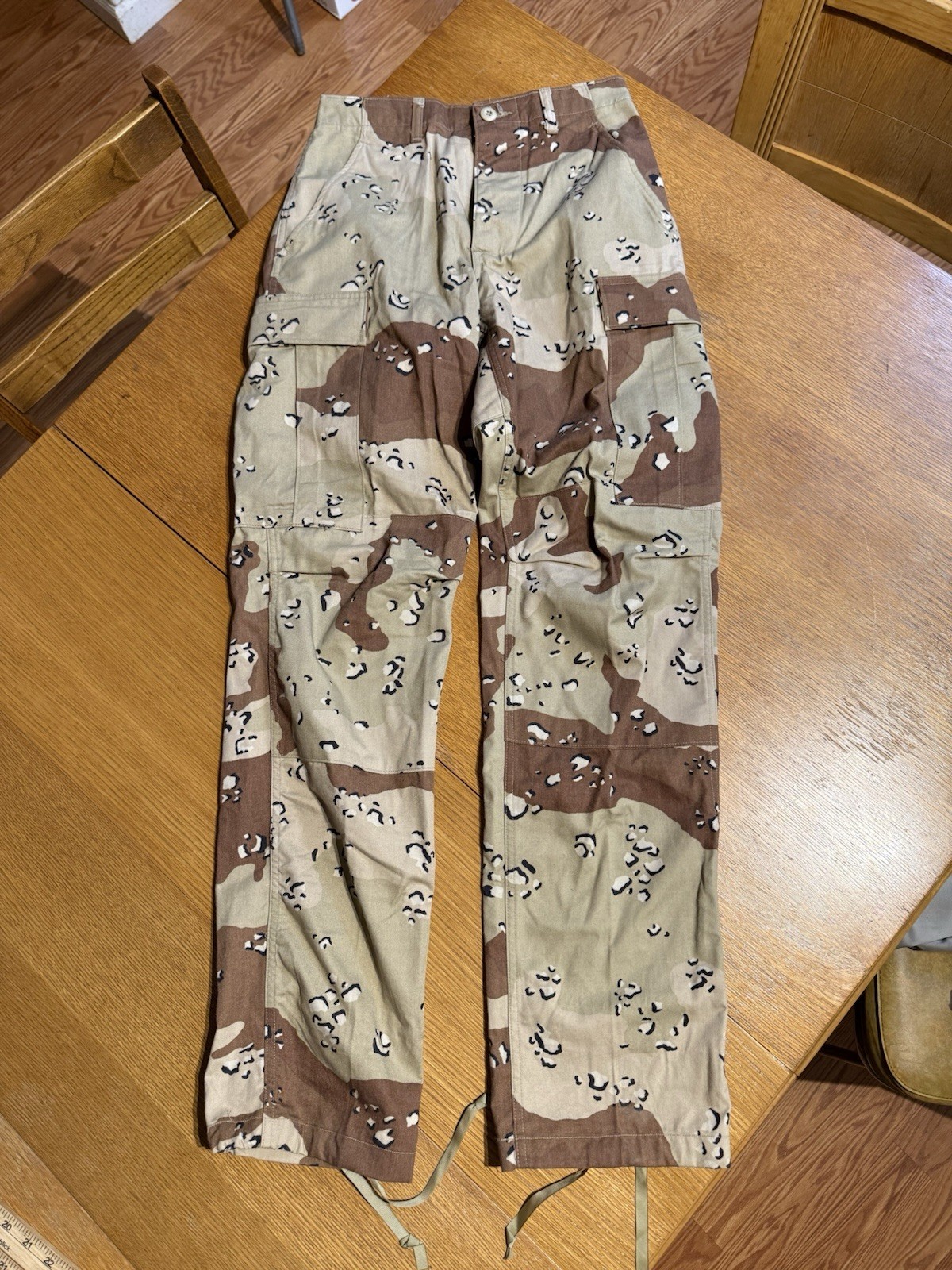 Vintage US Military Chocolate Chip Desert Camo Combat Pants XS Long 1986