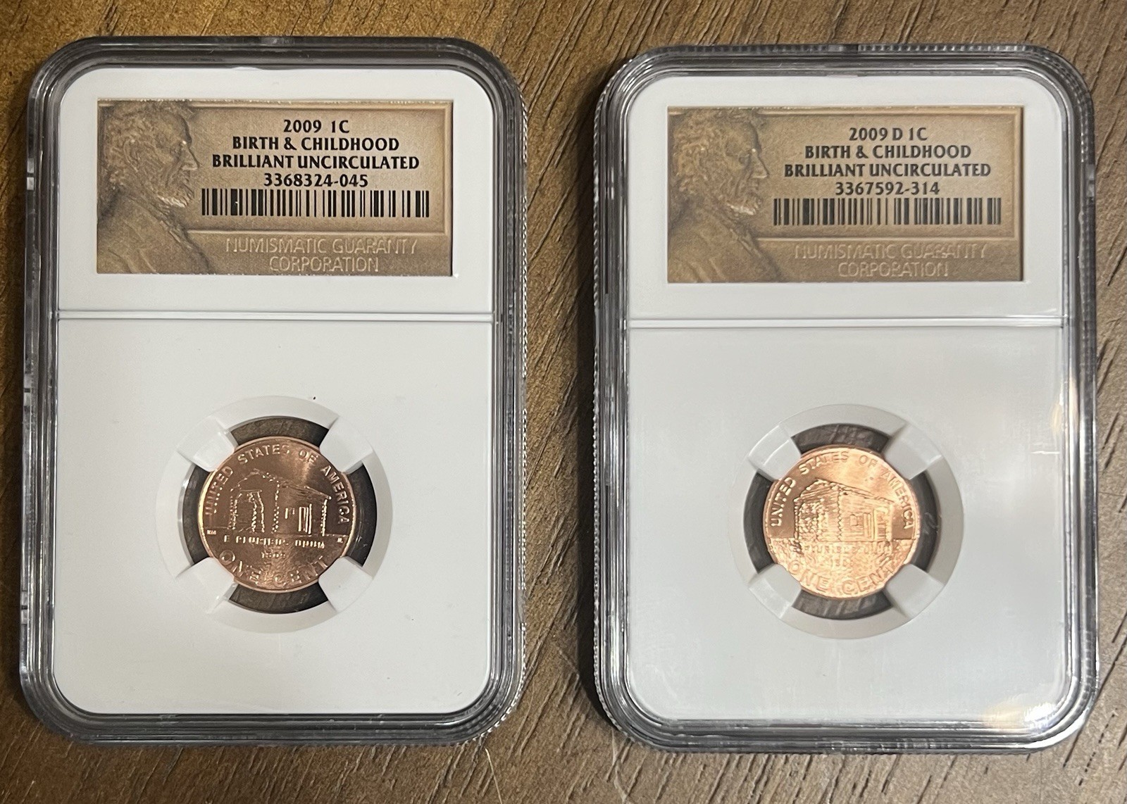 2009 P & D NGC BU Brilliant Uncirculated Lincoln Cent Birth & Childhood