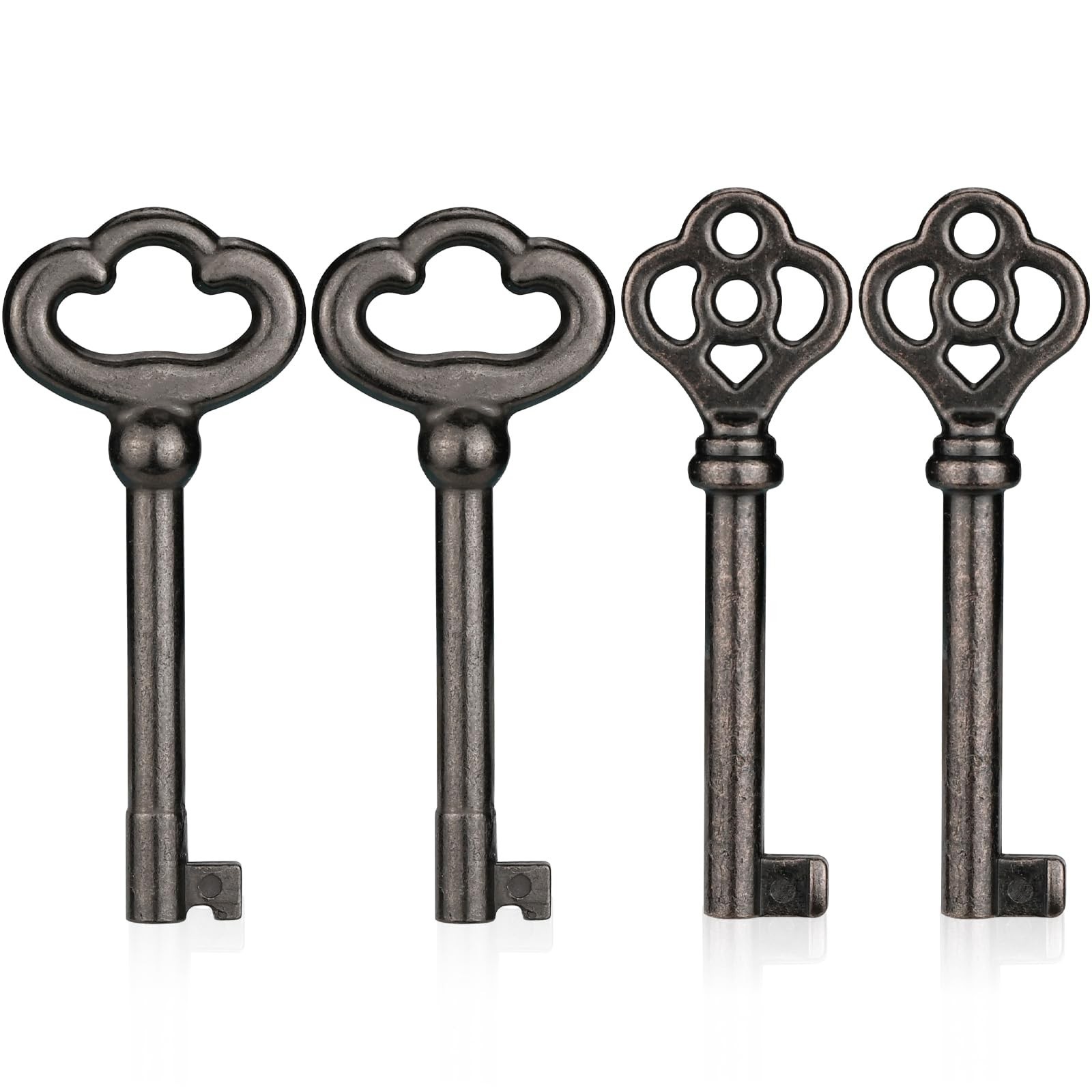 Skeleton Keys, 4-Pack KY-2AB KY-3AB Skeleton Key Replacement for Antique Furn...
