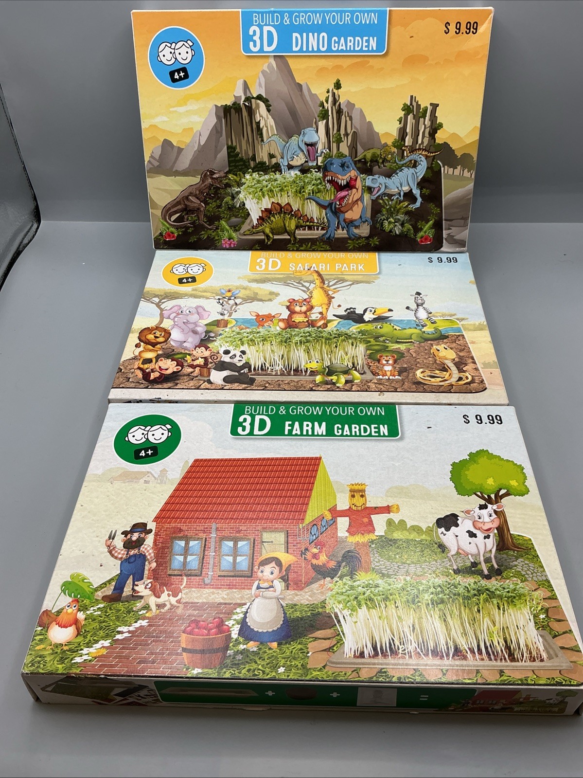Build Your Own 3D Kit Lot Of 3( Dino/Farm  Garden&Safari Park) Free Shipping
