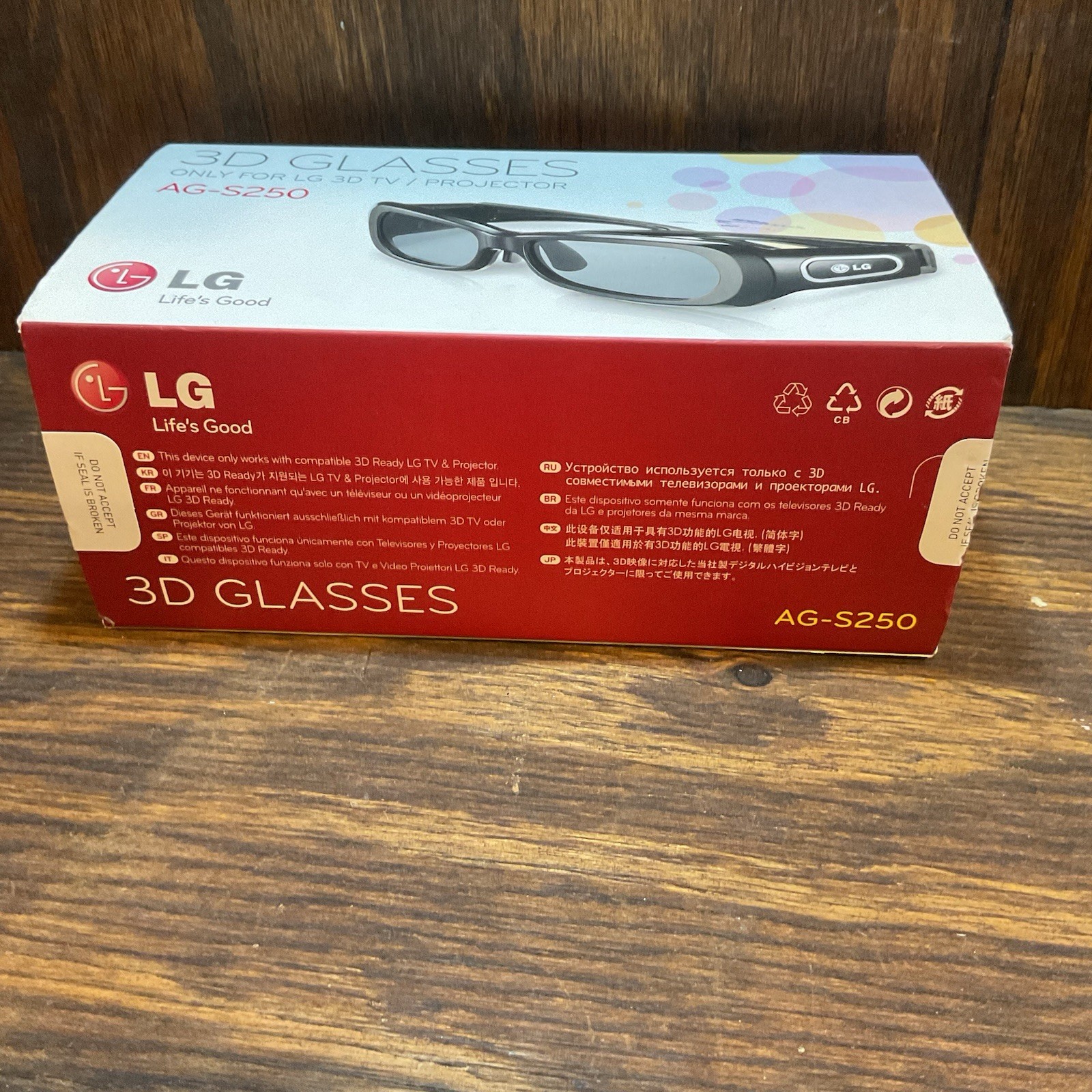 LG AG-S250 3D Glasses for 3D TV Projector