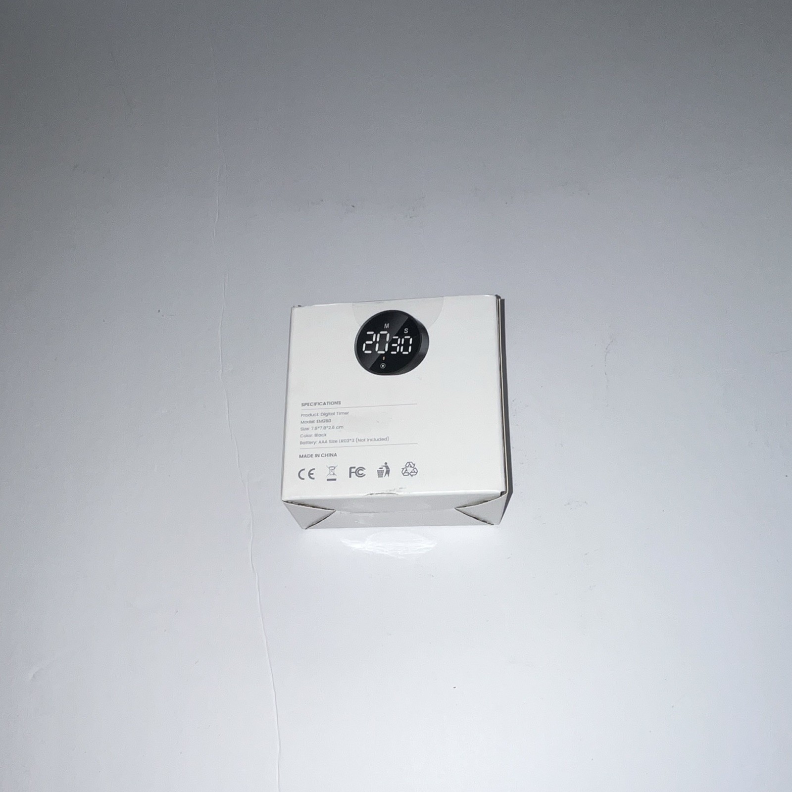 HOME EM280 Digital Timer Countdown Black Battery Powered Plastic Modern
