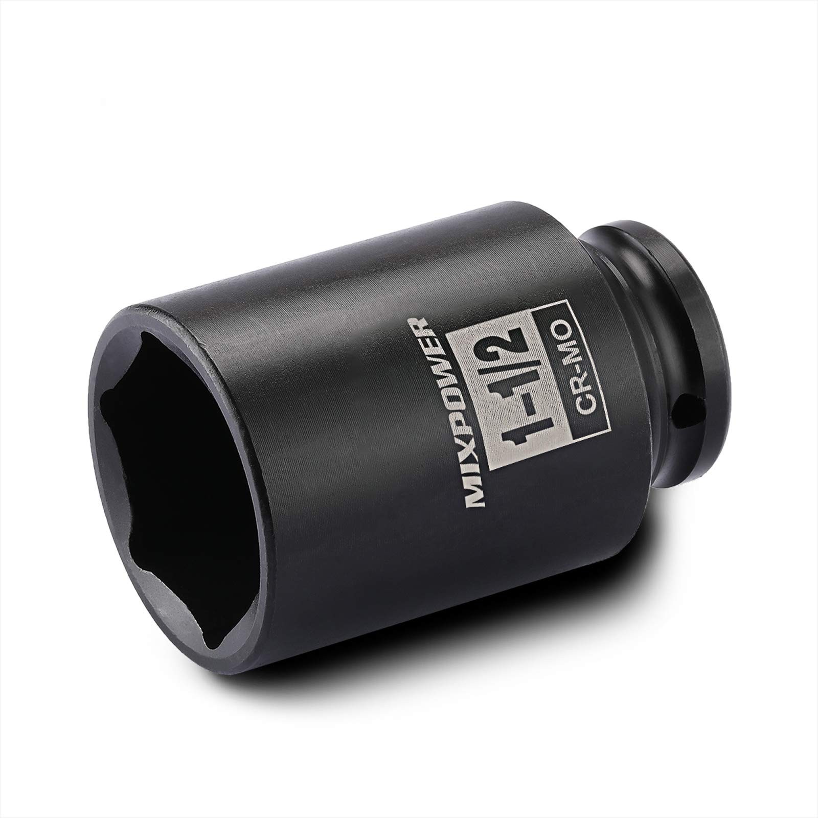 MIXPOWER 1/2 Inch Drive Deep Impact Socket 1-1/2 1/2"Dr. inch, Black