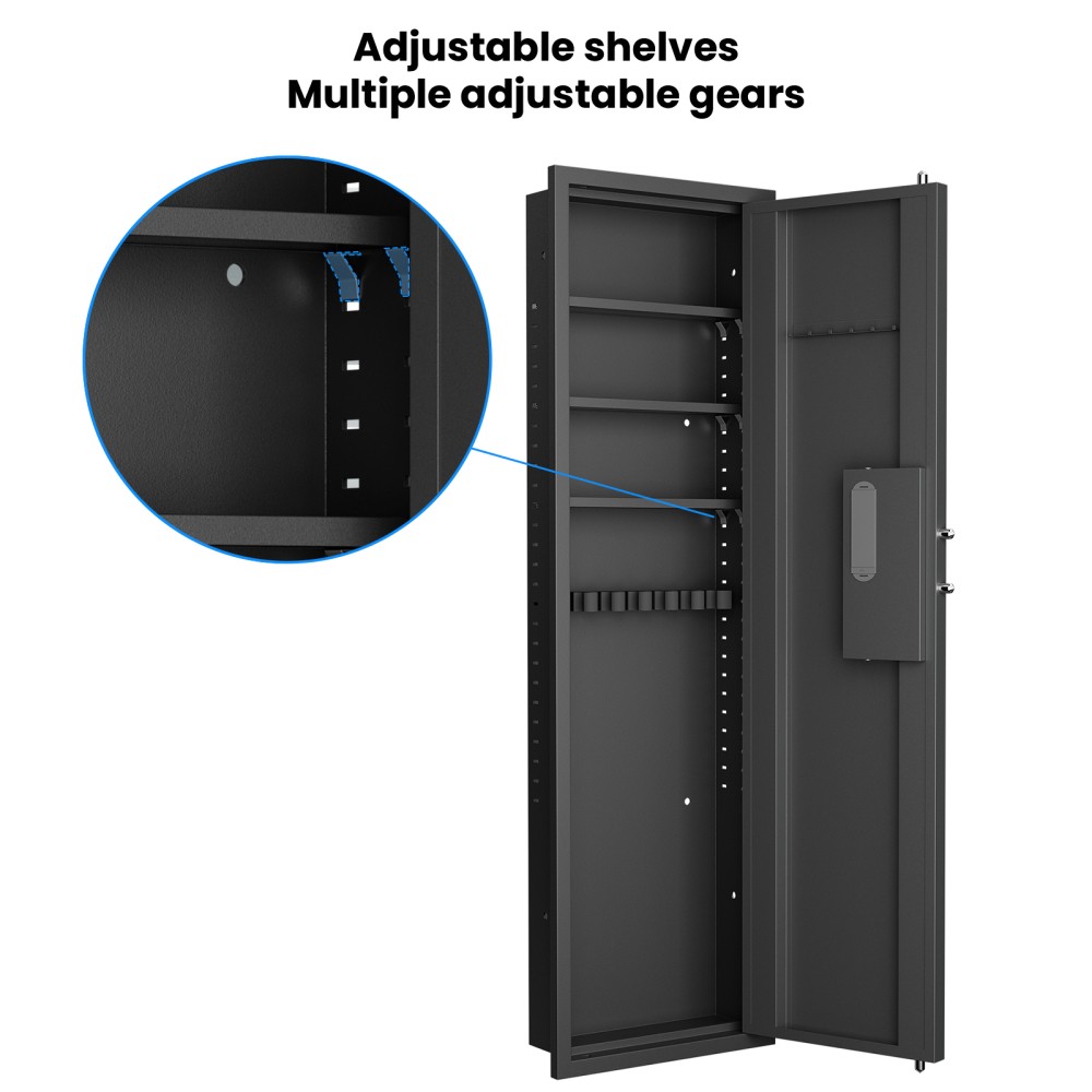 Fingerprint Touch Panel In-Wall Gun Safe Hidden Firearm Storage Cabinet