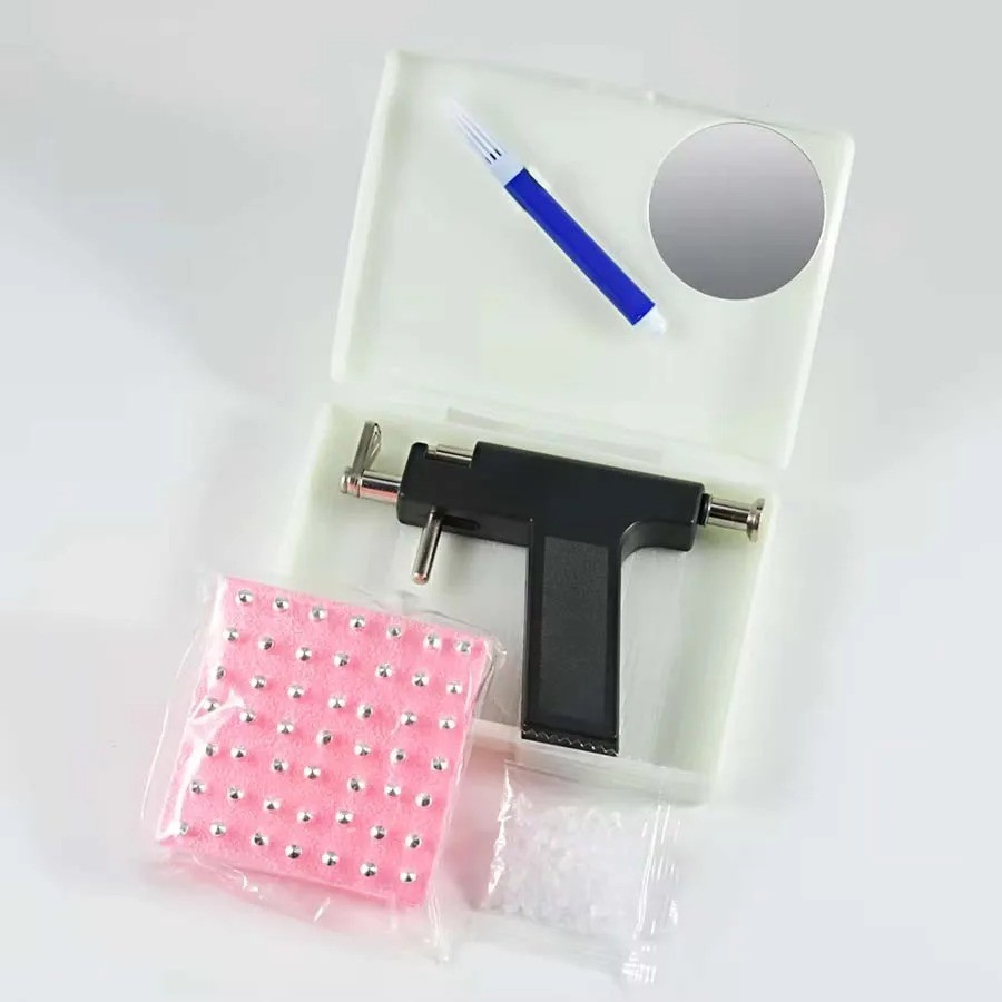 Ear Piercing Gun Kit - Self-Piercing Tool with Studs & Accessories for Home Use