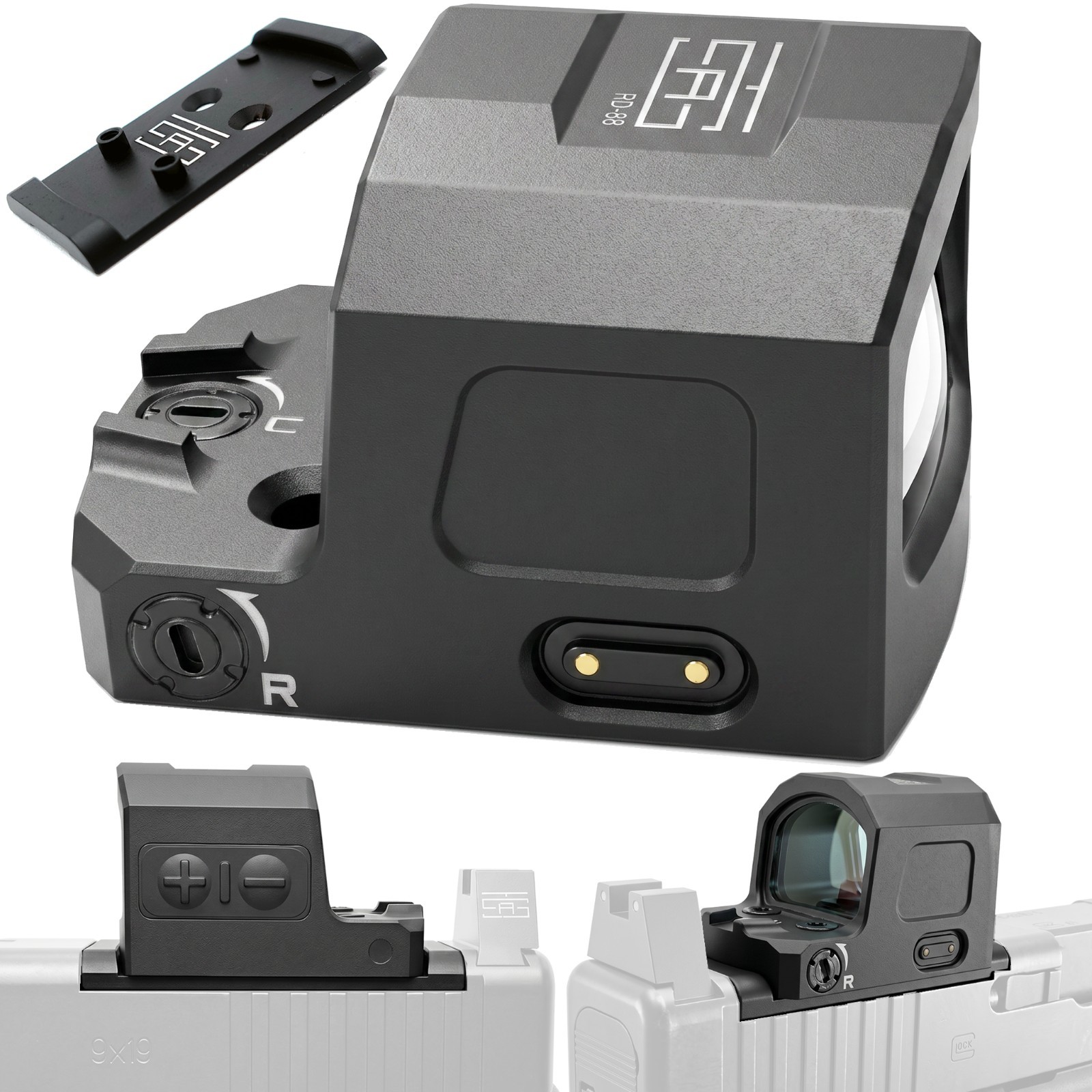 TSA® RD-88 Enclosed Red Dot Sight RMSc 407K 507K Rechargeable Shake Awake