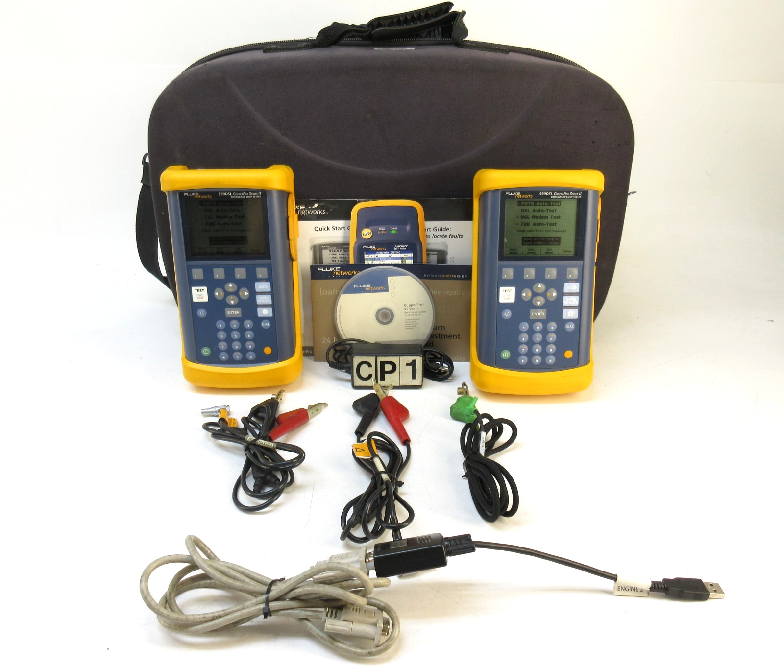 Fluke Networks 990VDSL CopperPro Series II Loop Tester Lot (2) GM + AirCheck Kit