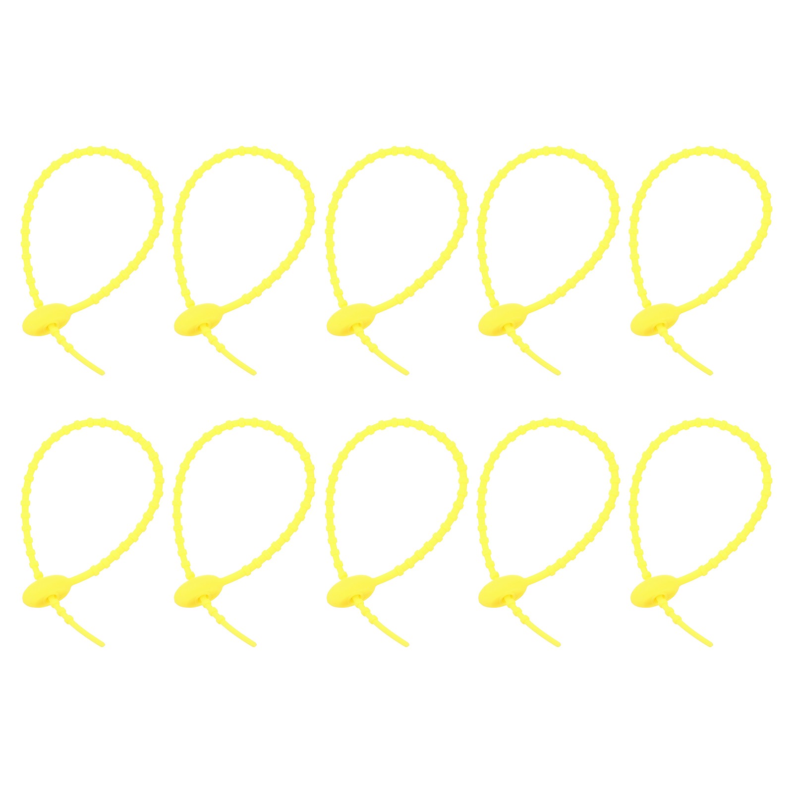 20Pcs 9" Silicone Cable Ties Reusable Zip Ties Wire Strips Organizer Yellow)